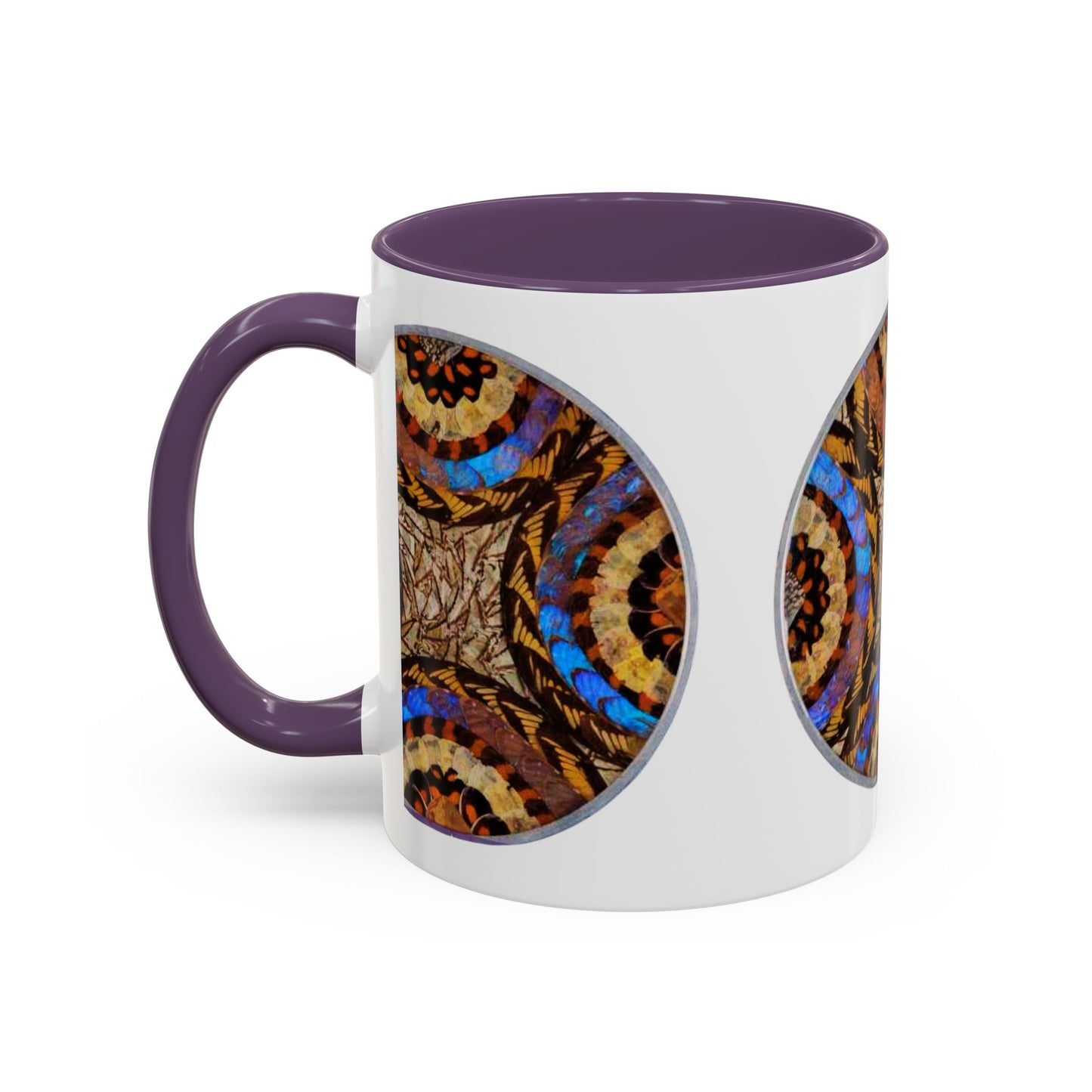 Accent Coffee Mug (11, 15oz), 8 Colors - Real Butterfly Wings Plate #3