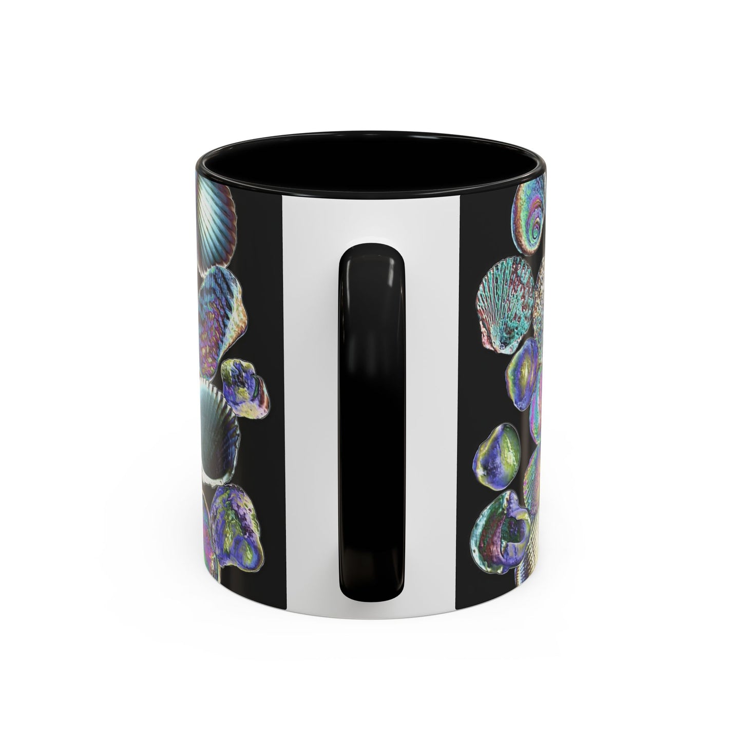 Iridescent Shells Accent Coffee Mug | Unique Sea-Inspired Drinkware / Heatwave Shell Collection