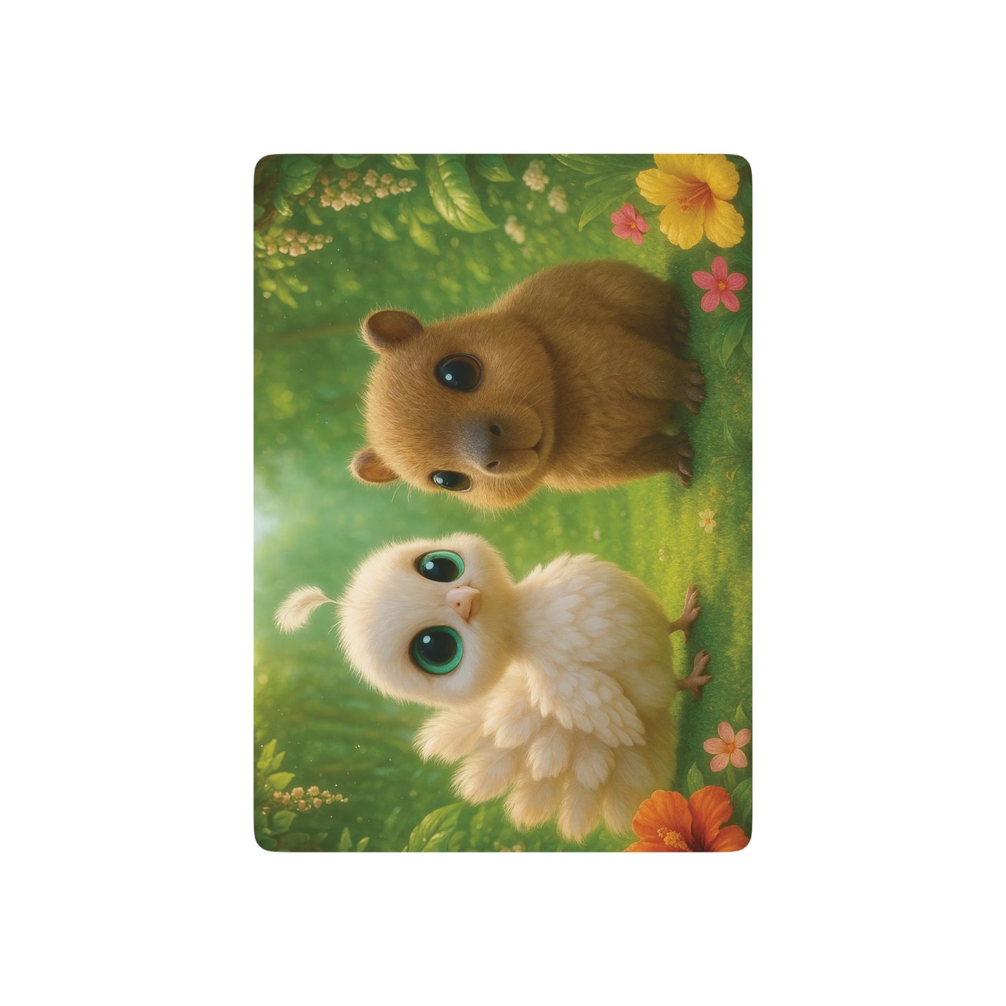 Poker Playing Cards - Baby Peacock and Baby Capybara