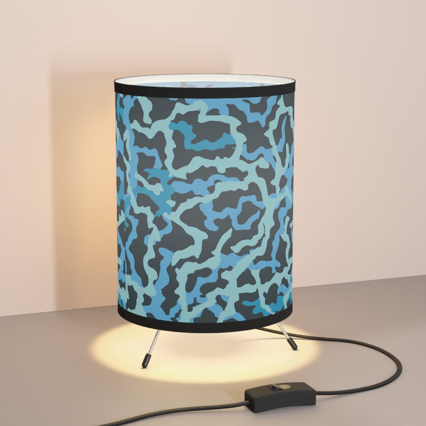 Coral Threads/Turquoise Tripod Lamp with Artistic High-Res Shade - Perfect for Home Décor
