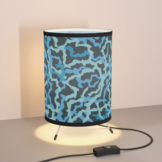 Coral Threads/Turquoise Tripod Lamp with Artistic High-Res Shade - Perfect for Home Décor