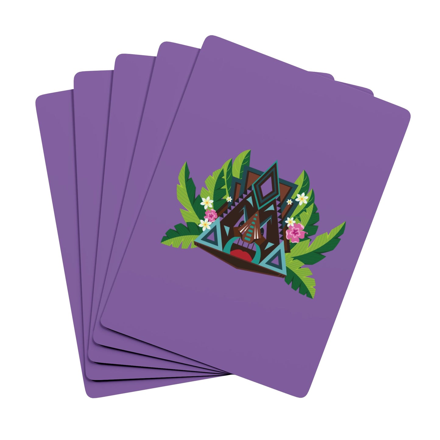 Poker-Sized Playing Cards - Tiki Boss Kai, lt purple