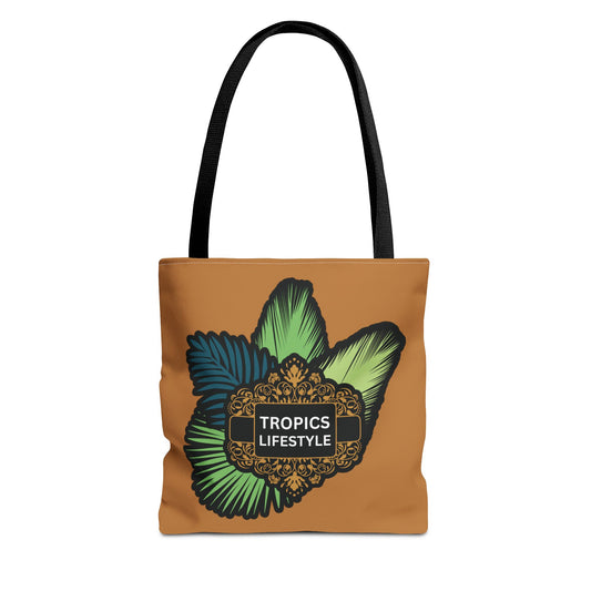 Elegant Tropics Lifestyle Logo Tote Bag - 3 Sizes, Lt. Brown