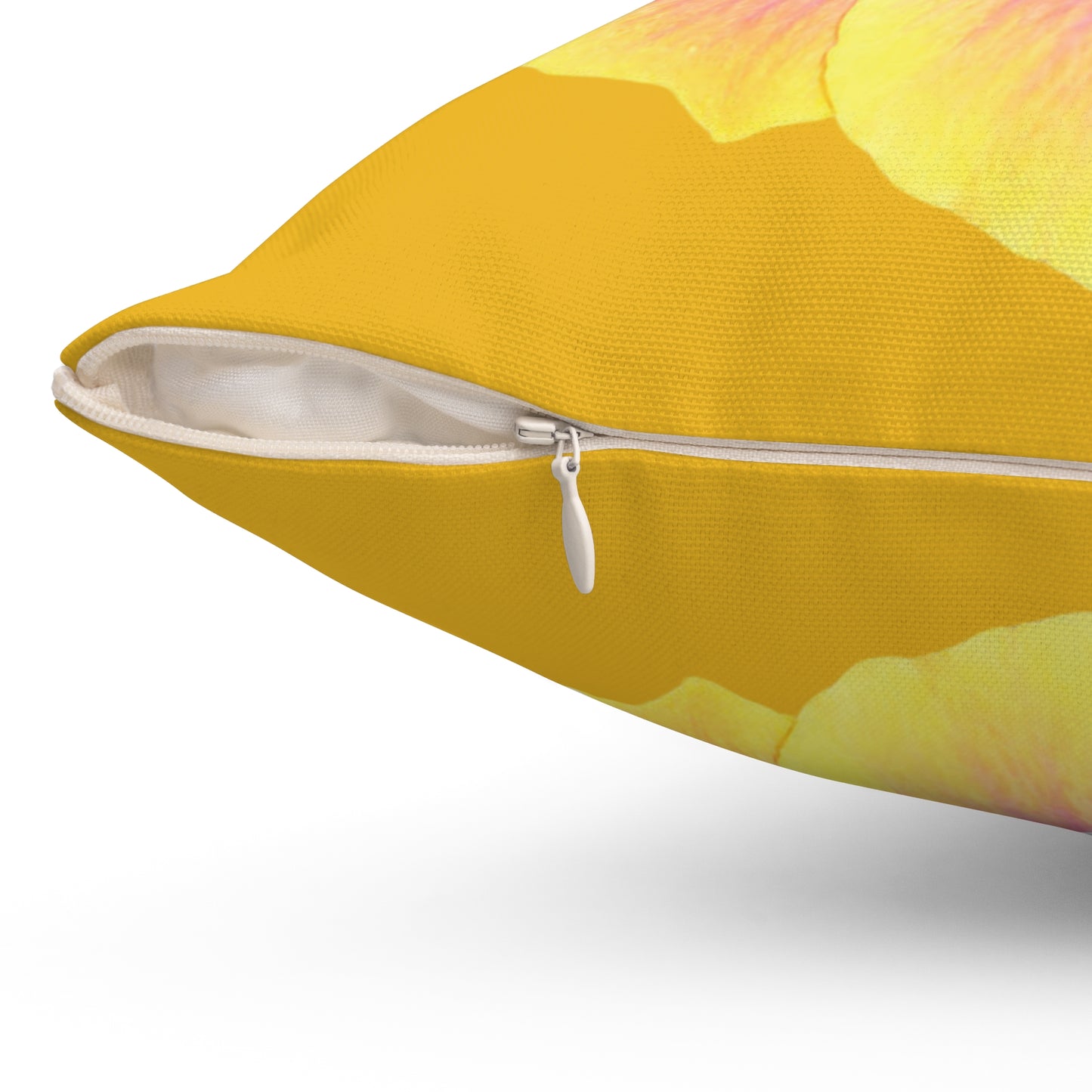 Decorative Pillow - Accent Cushion, 4 Sizes / Photo Yellow Hibiscus, Yellow