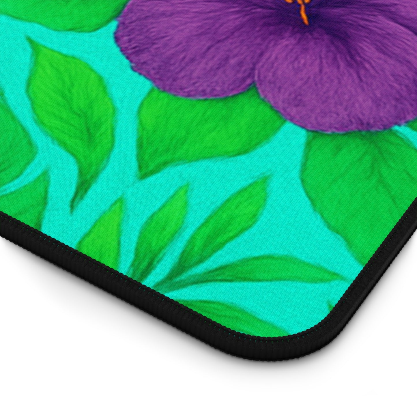 Tropical Paradise Desk Mat, 3 Sizes - Perfect for Home Office - Midnight Flower Green
