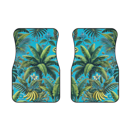 Tropical Fruit/Aqua Blue Car Floor Mats - SET of 2