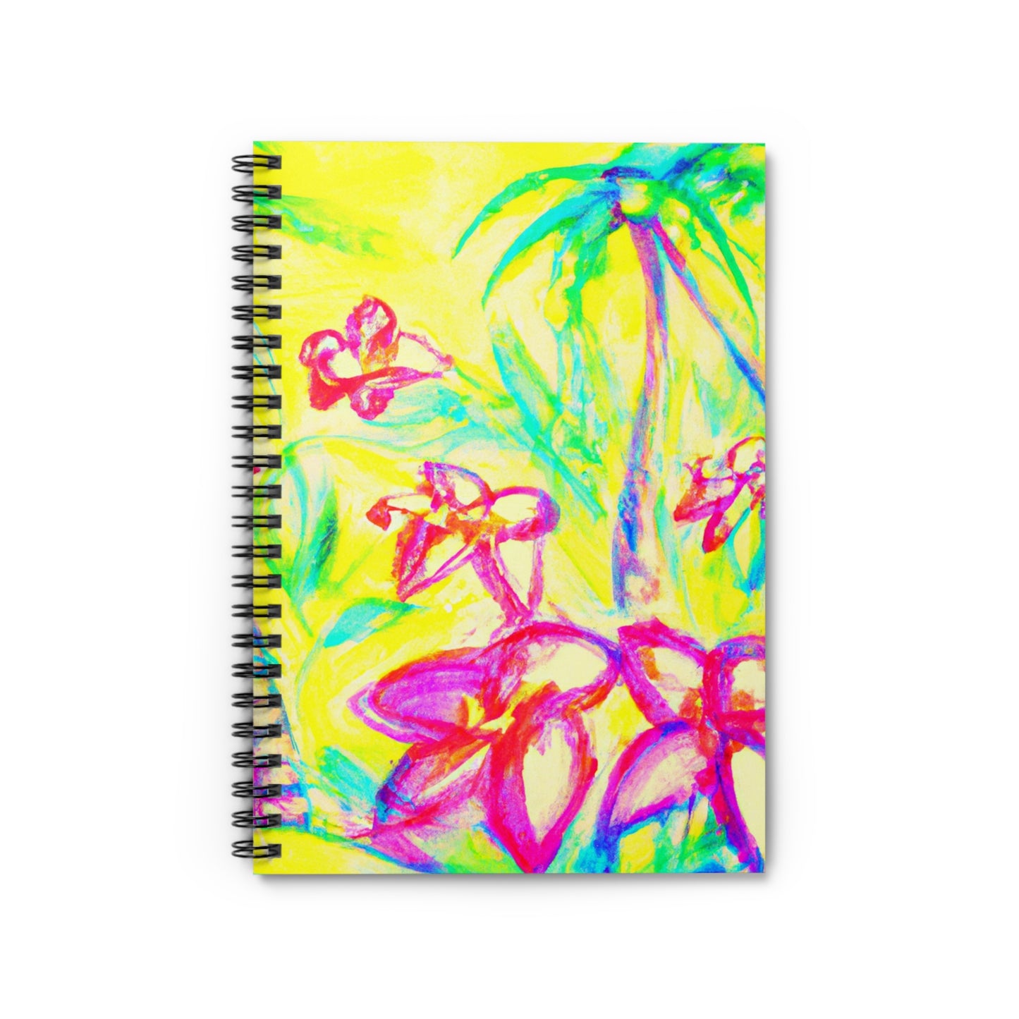 Spiral Notebook - Tropical Doodles, Yellow
