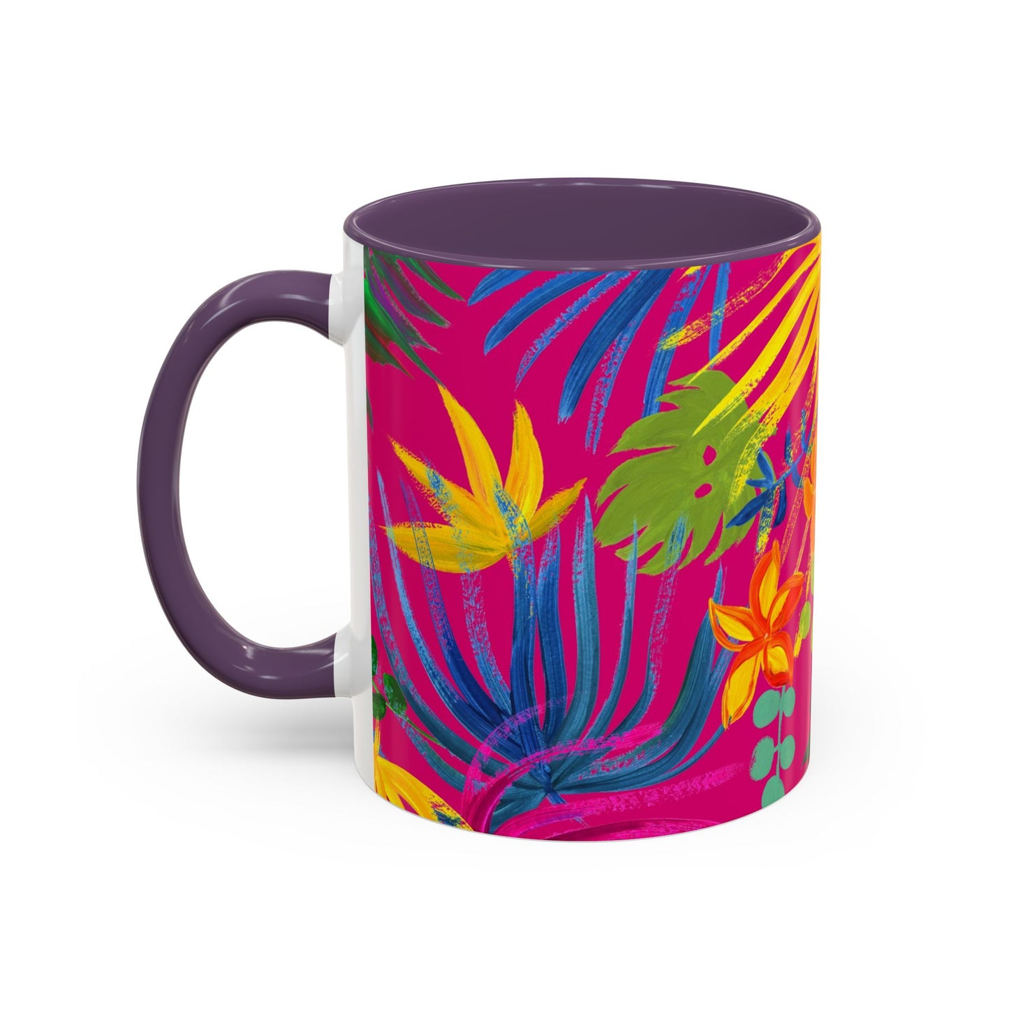 Accent Coffee Mug | Tropical-Inspired Drinkware / Exotic Flora