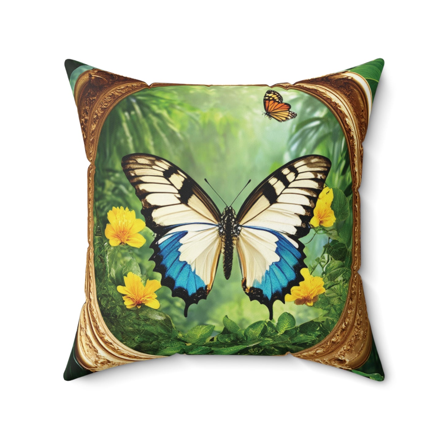 Decorative Pillow - Accent Cushion, 4 Sizes / Framed Swallowtail Butterfly