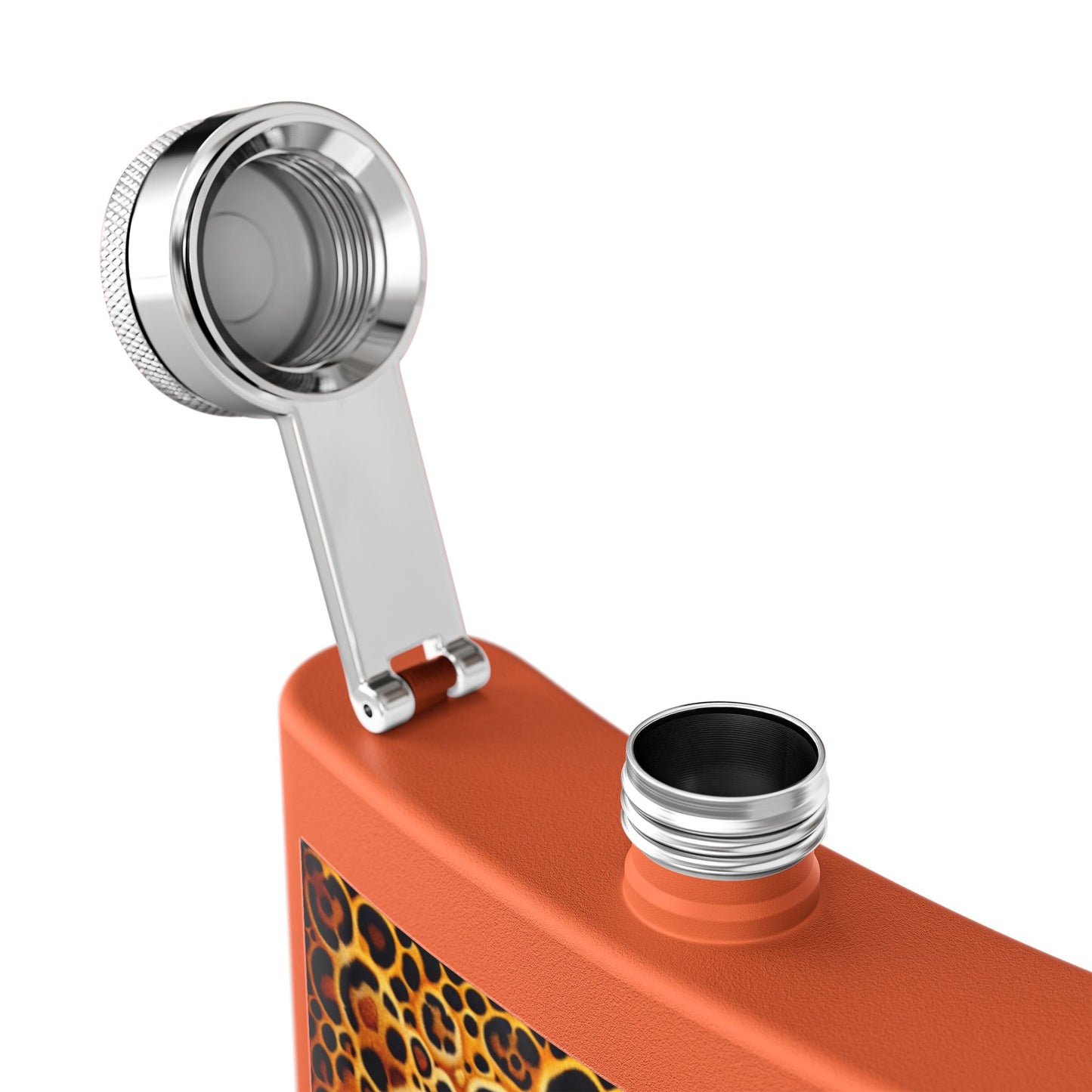 Tropical Stainless Steel 6 oz. Flask, Many Colors – Kaleidoscope Jaguar Spots