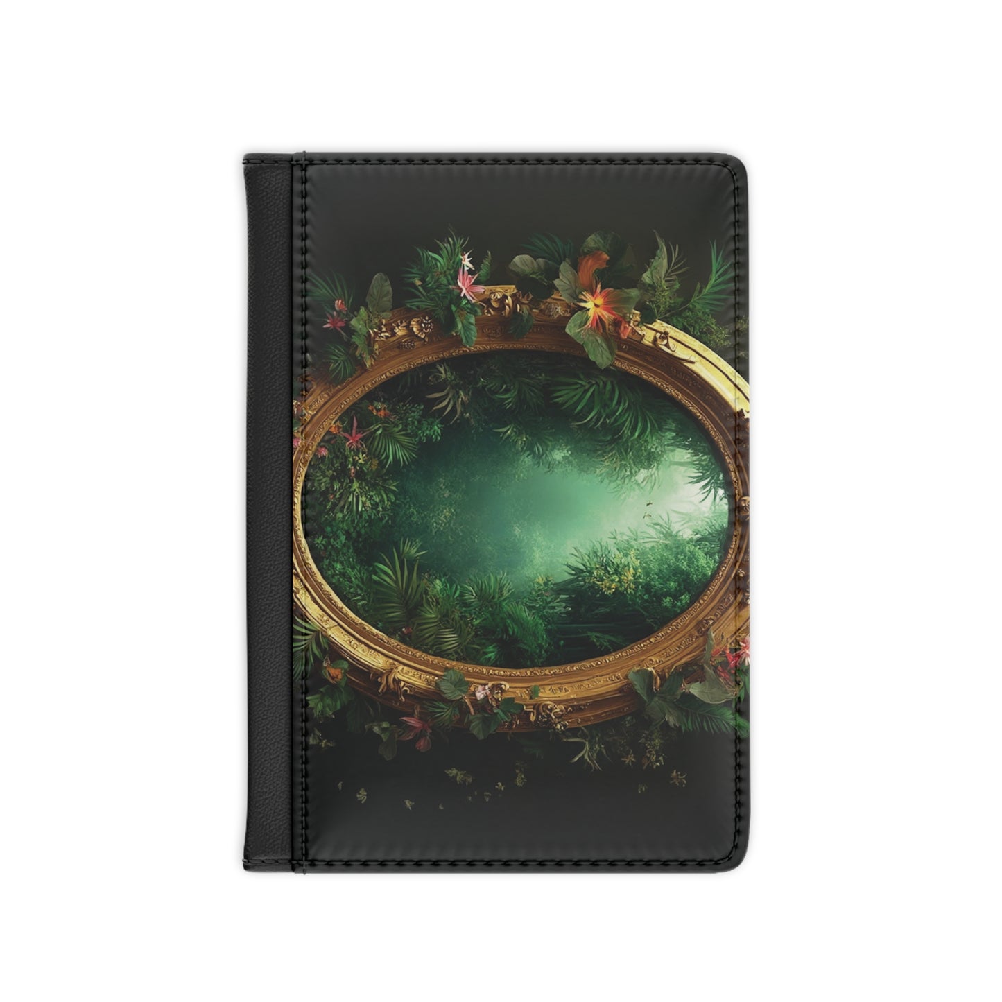 Tropical Passport Cover, Faux Leather - RFID blocking for travel security / Rainforest Portal to Paradise