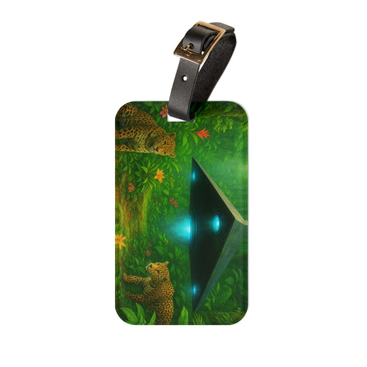 Luggage Tag - Rainforest UFO and Jaguars