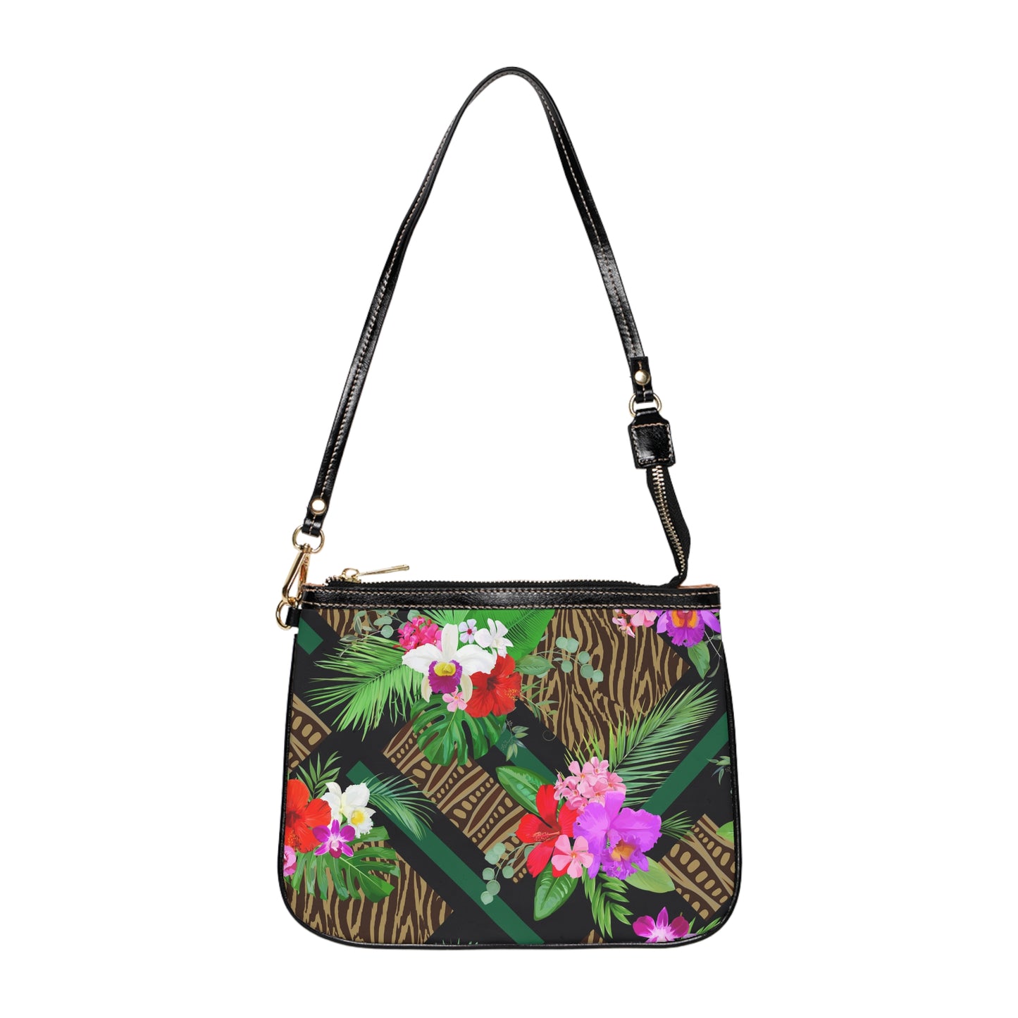 Tropical Floral Small Shoulder Bag | Stylish Summer Crossbody Purse / Tiki Orchids