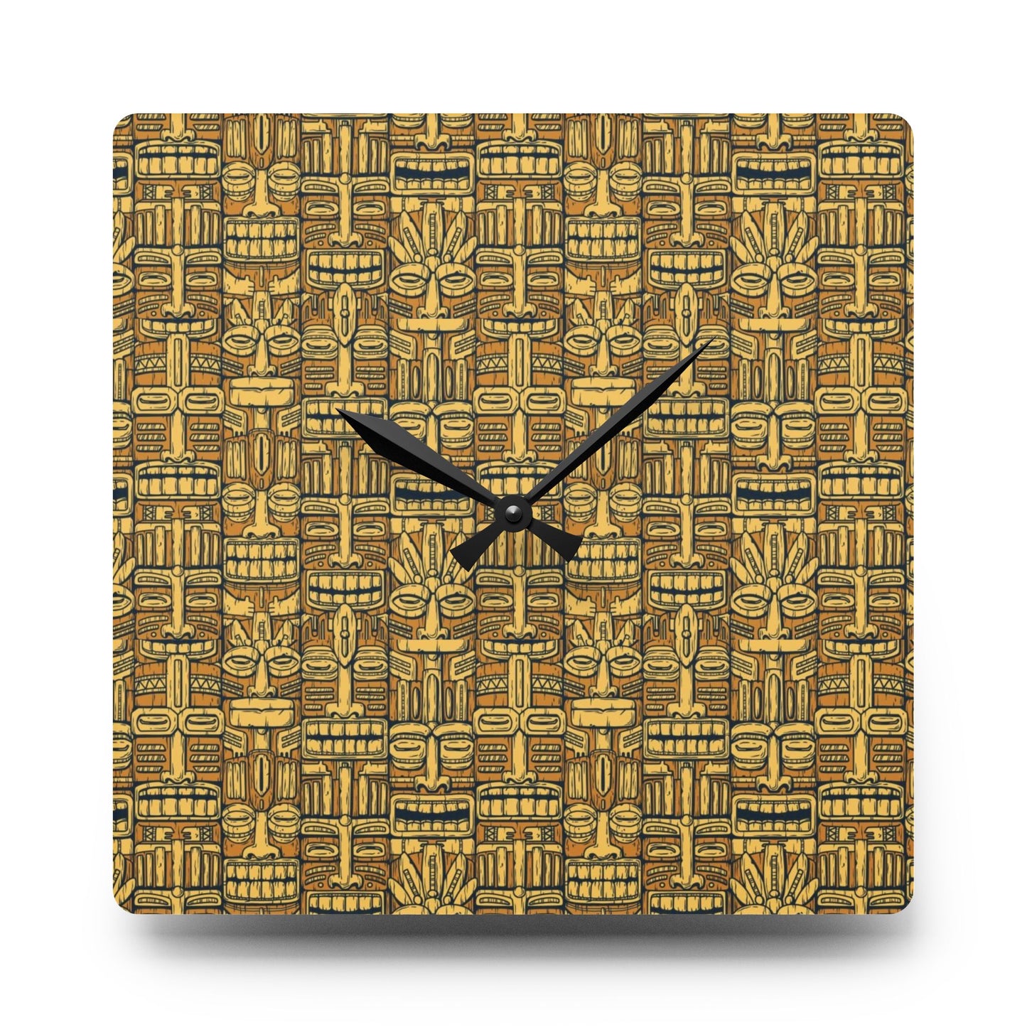 Acrylic Wall Clock, Old Tiki Totems