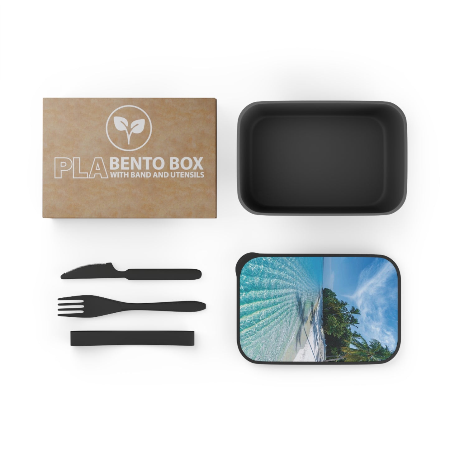 Bento Box with Utensils - Calming Beach