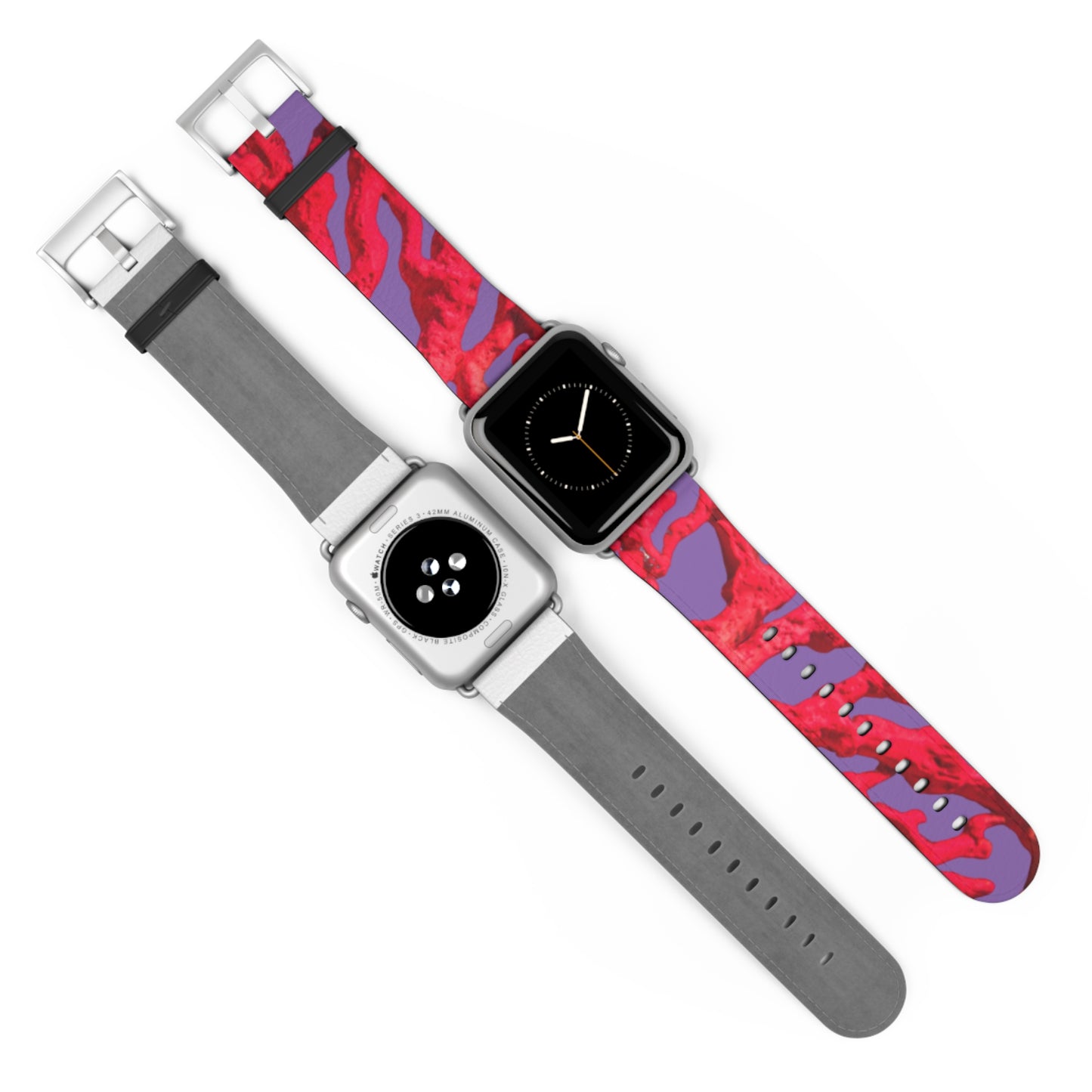 Apple Watch Band - Red Coral, purple background