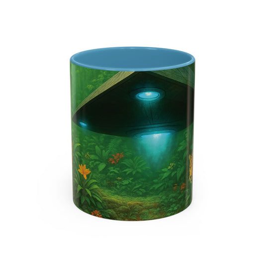 Accent Coffee Mug (11, 15oz), 8 Colors - UFO and Jaguars