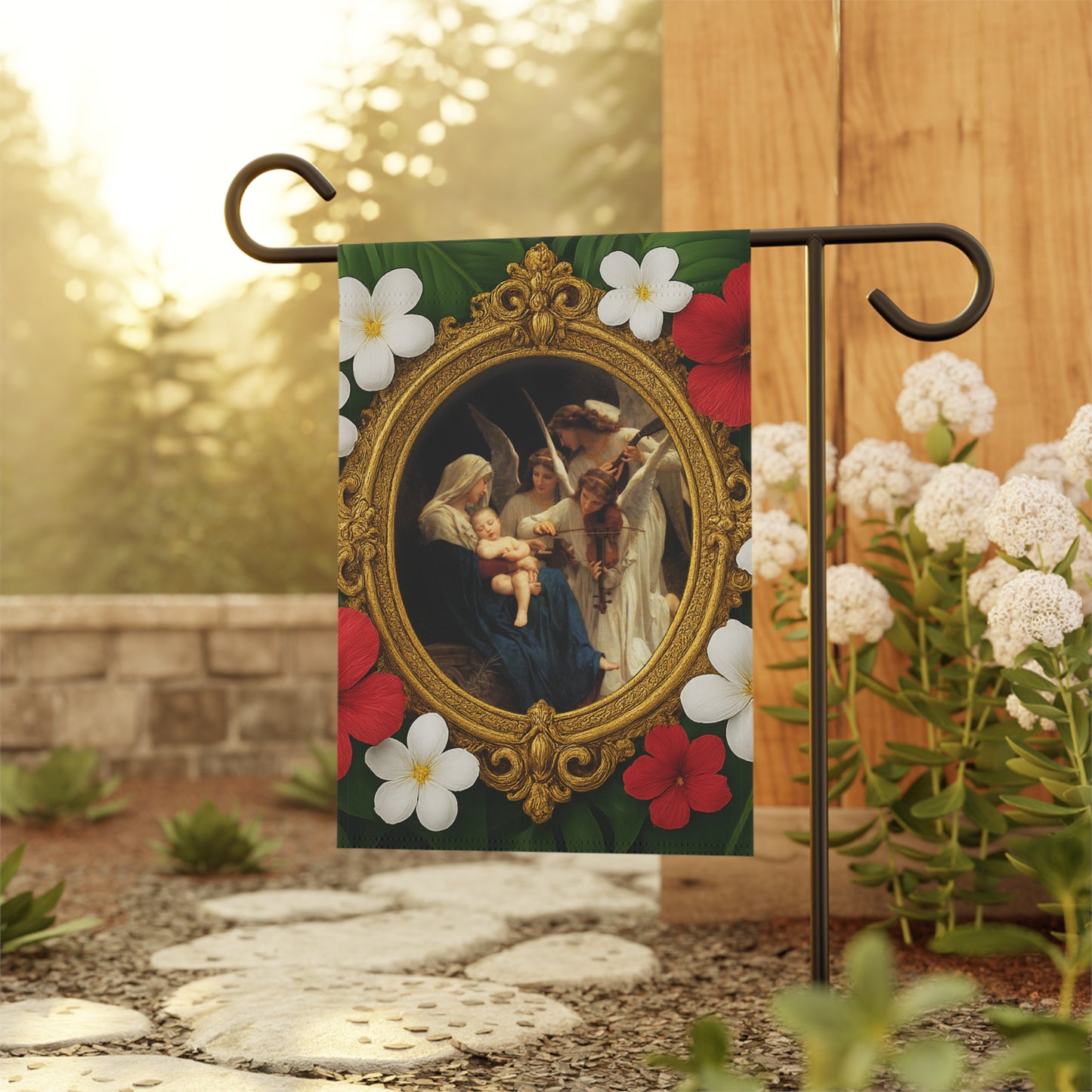 Religious Tropical Garden Flag  - Perfect for Outdoor Decor / Song of the Angels