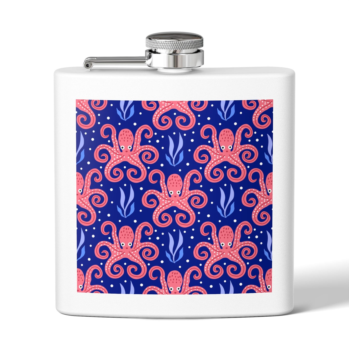 Tropical Stainless Steel 6 oz. Flask, Many Colors  – Tentacle Twist Octopus