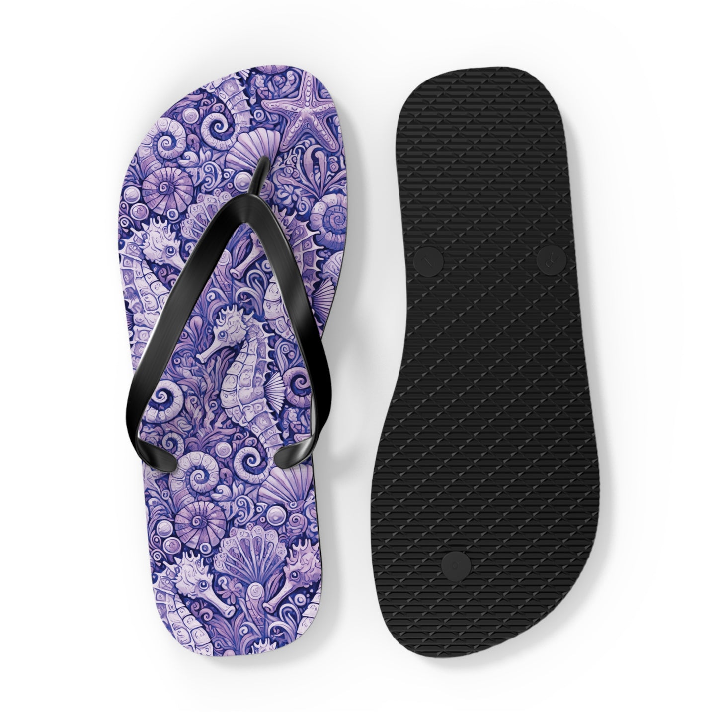 Flip Flops - Seahorses/Amethyst