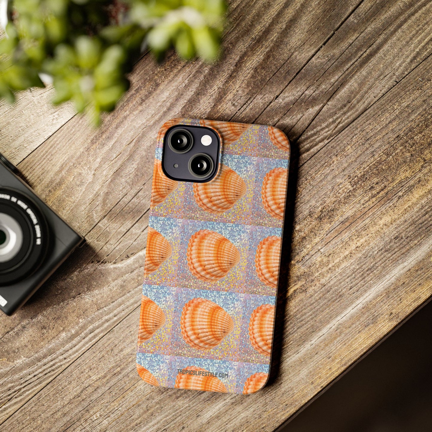 Slim Phone Cases - Disco Orange Scallop