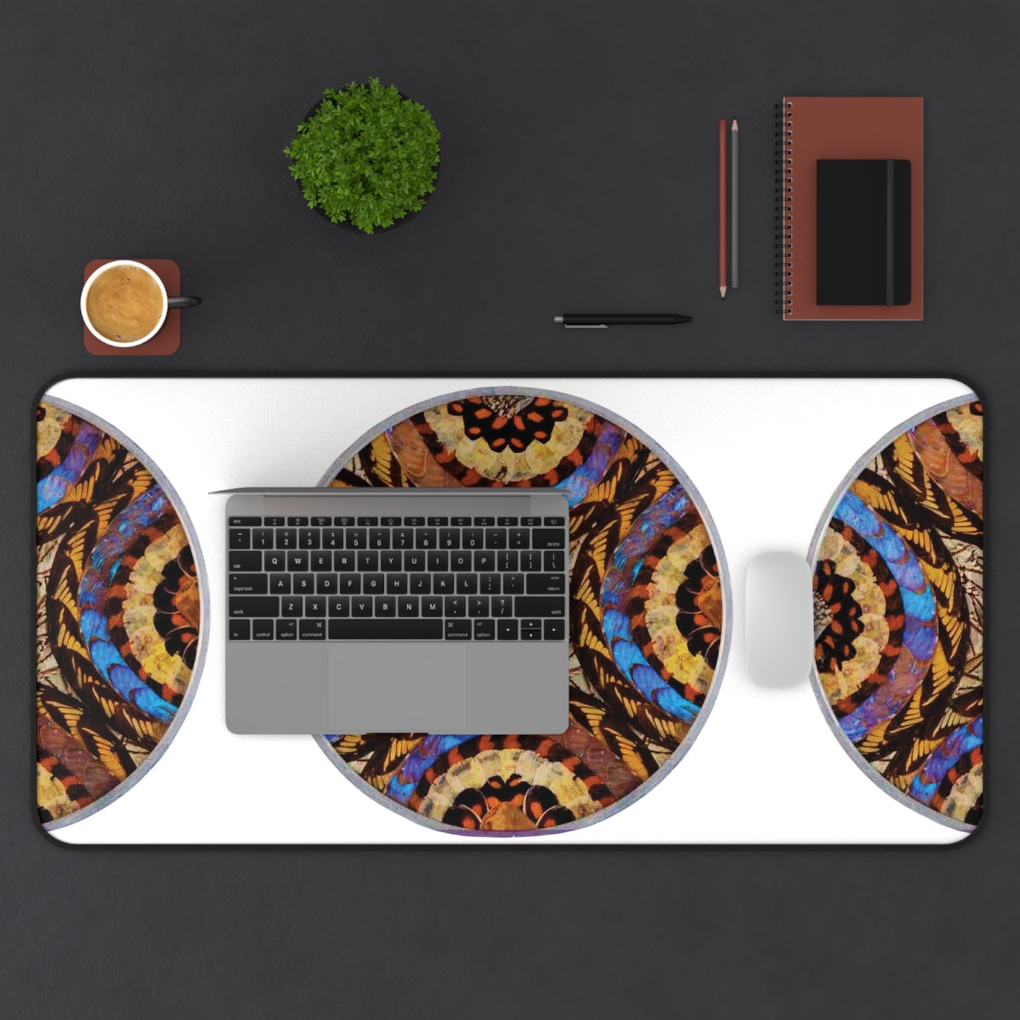Tropical Mouse Pad/Desk Mat, 3 Sizes - Rainforest Design, Perfect for Home Office / Real Butterfly Wing Art