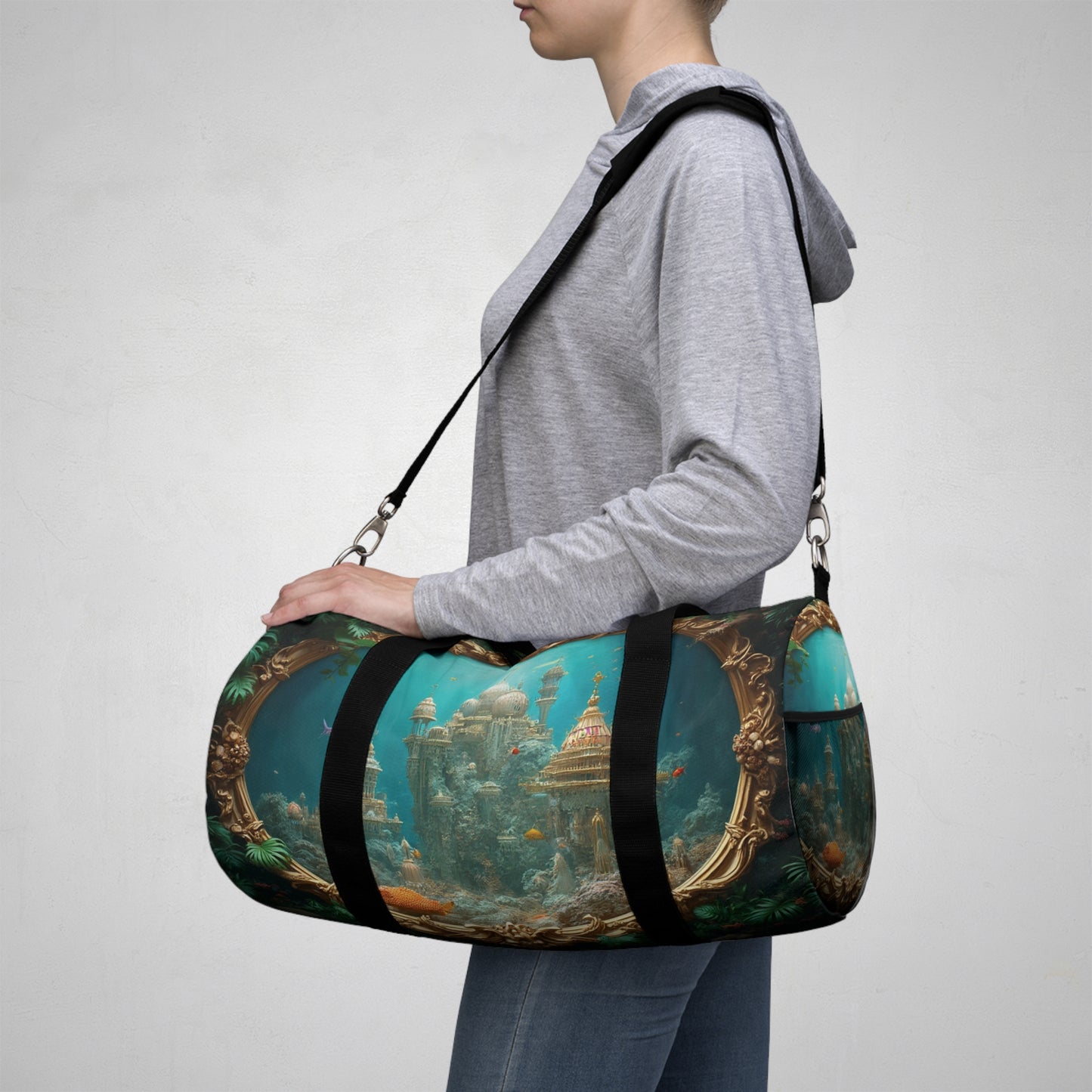 Tropical Duffel Bag - Perfect for Travel and Gym / Mermaid Palace, Aegean Sea