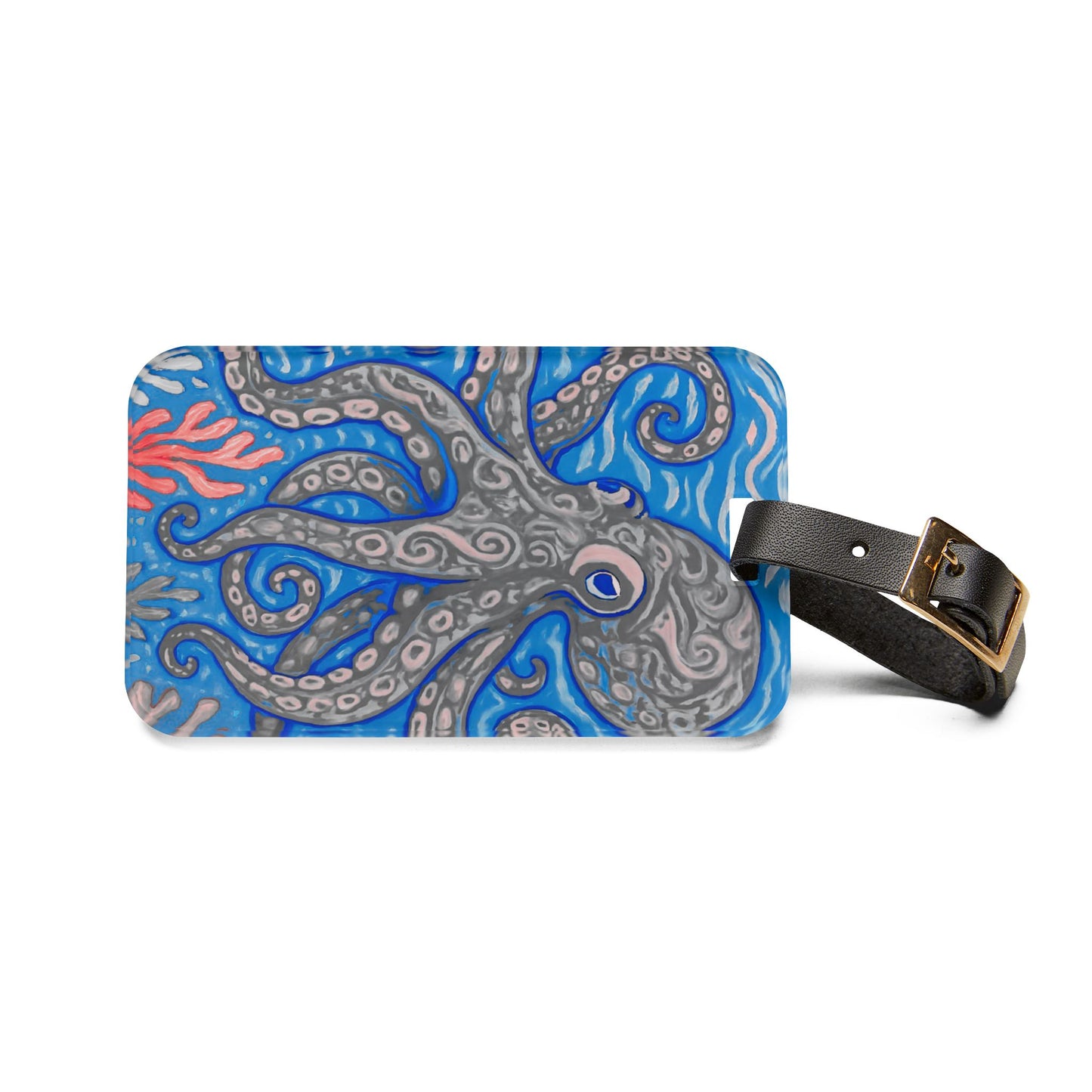 Luggage Tag - Octopus Kraken Joe, Slate