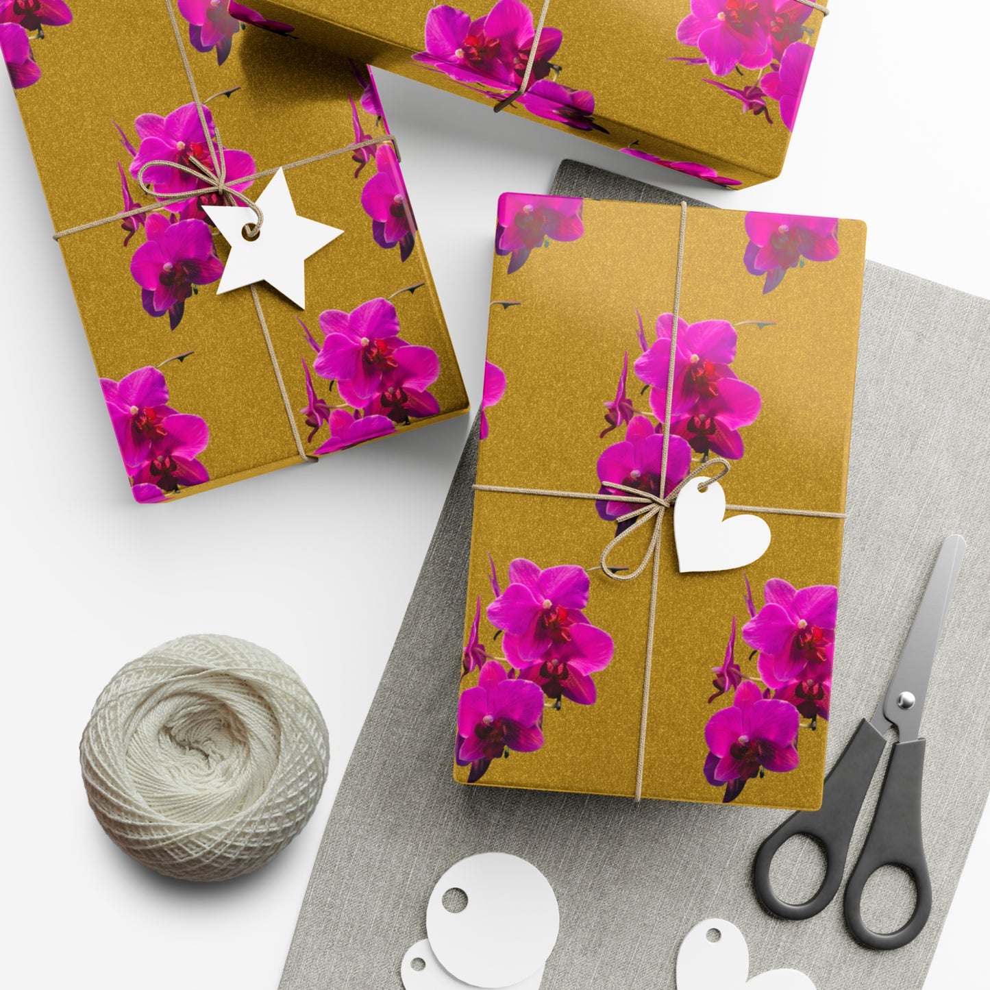 Gift Wrap Papers, Purple Orchids / Gothic