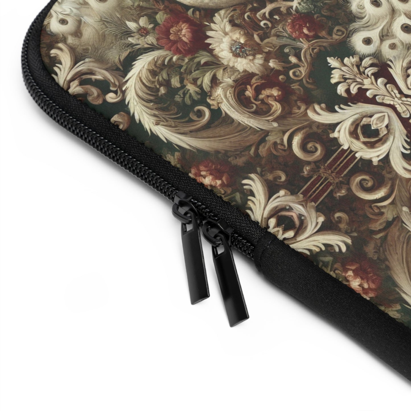 Tropical Laptop Sleeve, 5 Sizes - Perfect for Rainforest Lovers & Students / Kaleido White Peacocks