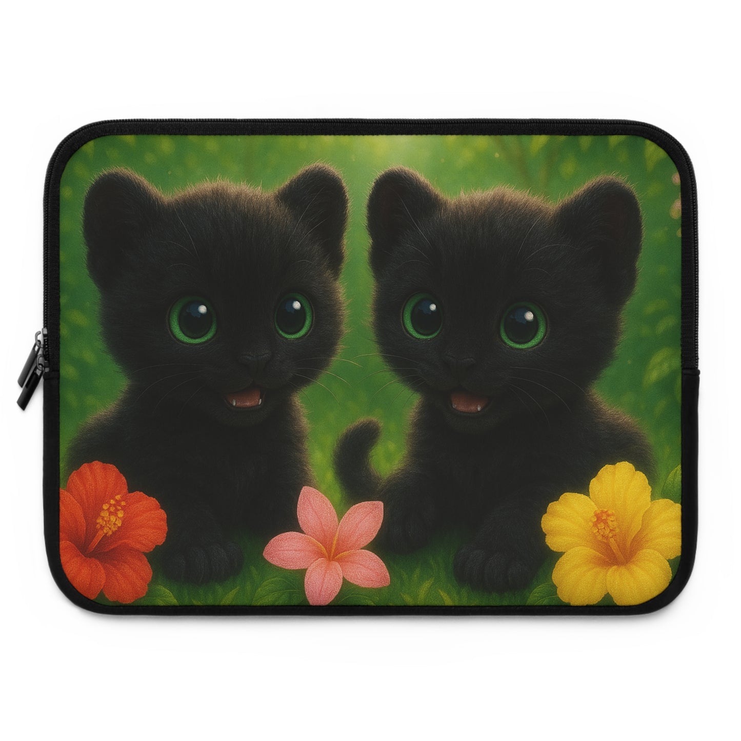 Tropical Laptop Sleeve, 5 Sizes - Perfect for Animal Lovers & Students / Baby Black Panthers