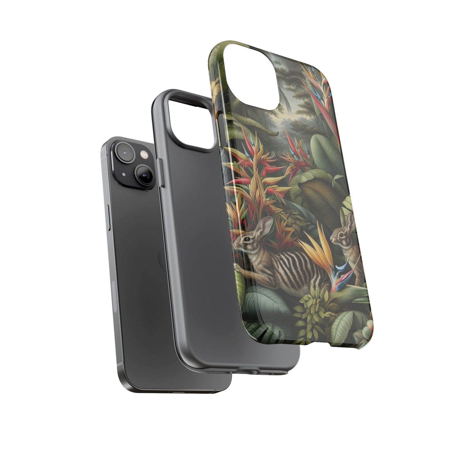Rainforest Rabbit Outing Phone Case - Tough Cases with Summer Vibe
