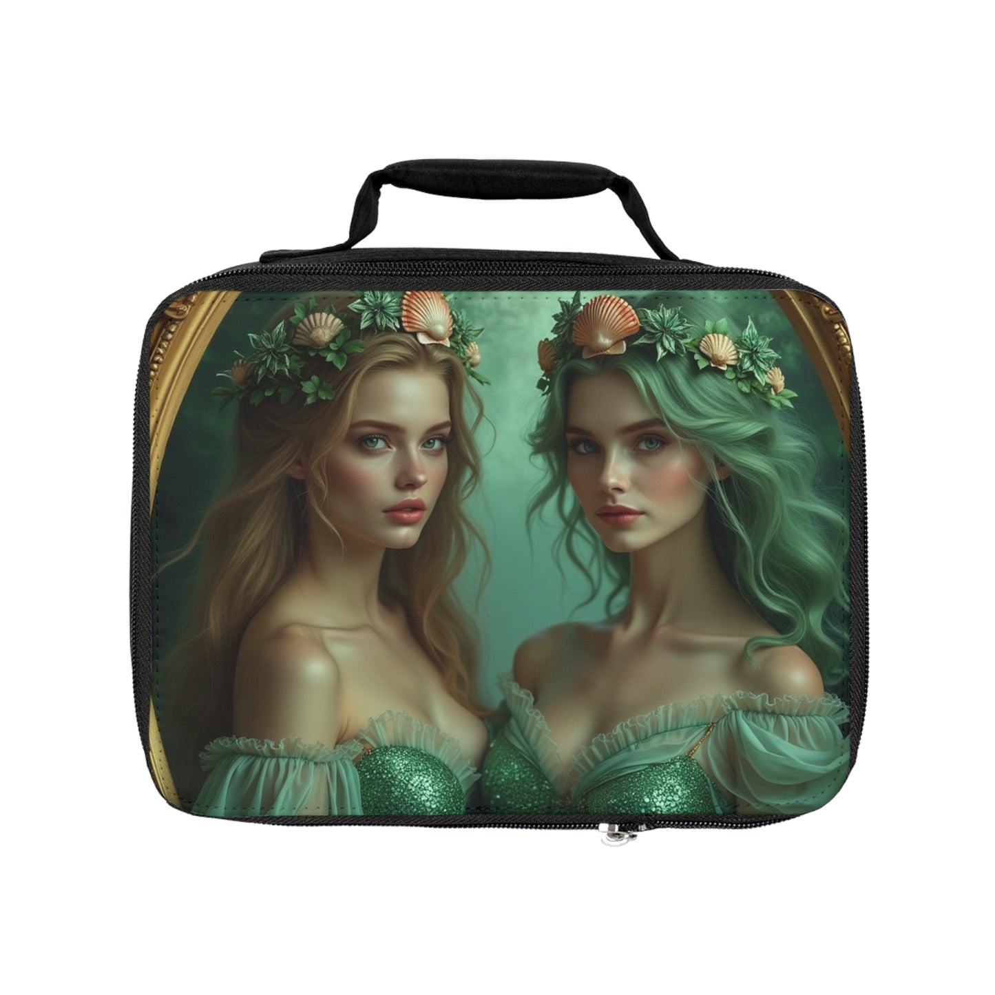 Mermaid Princesses Lunch Bag - Eco-Friendly Insulated Tote, Adult and Child Lunchbox / Perfect for Picnics, Beach Outings