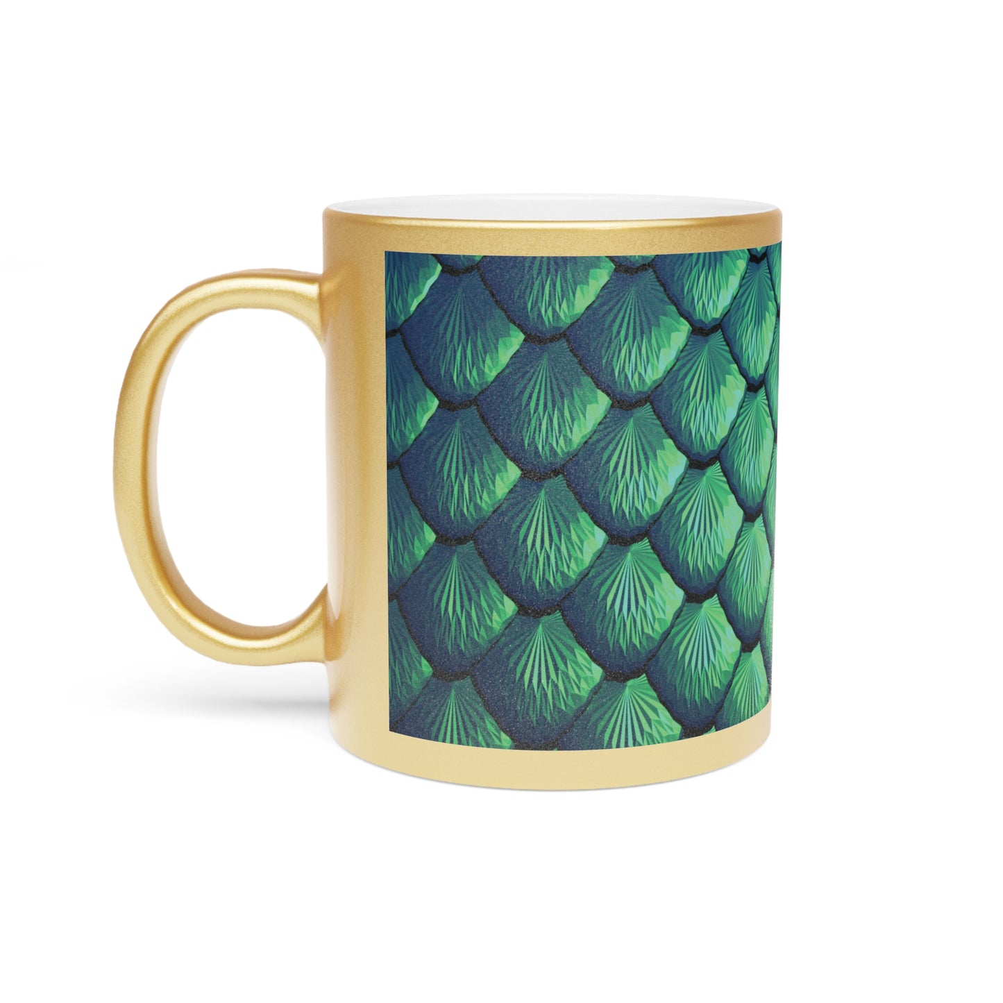 Tropical Metallic Mug, Gold or Silver - Pretty Mermaid Tail