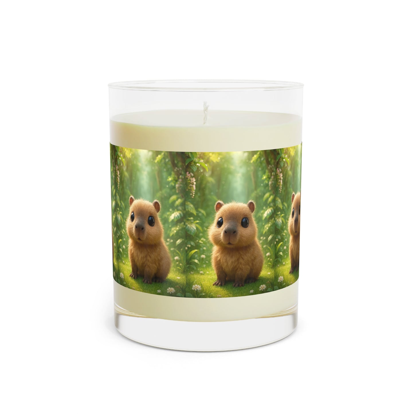 Baby Capybara Scented Candle - 11oz Full Glass, Tropical Decor
