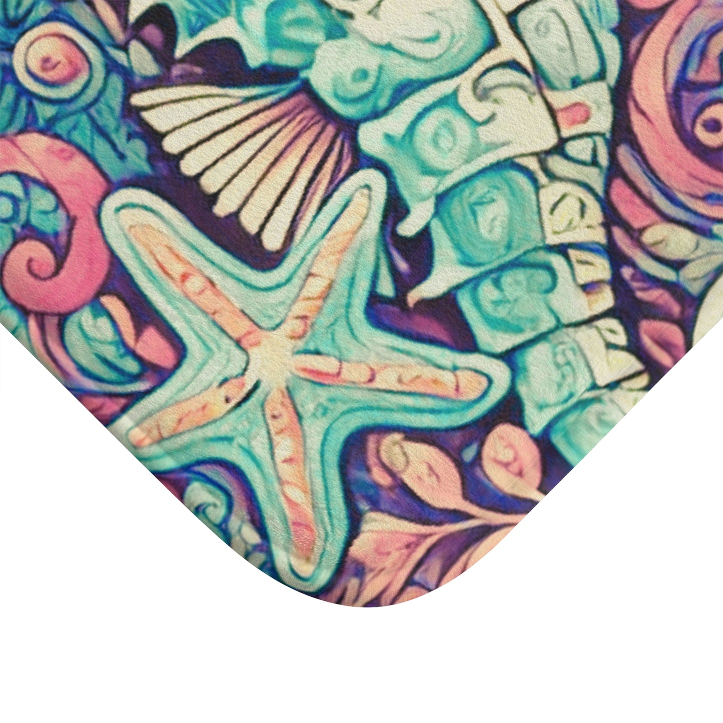 Seahorse Trio/Retro Bath Mat, 2 Sizes - Tropical Vibes for Home Decor