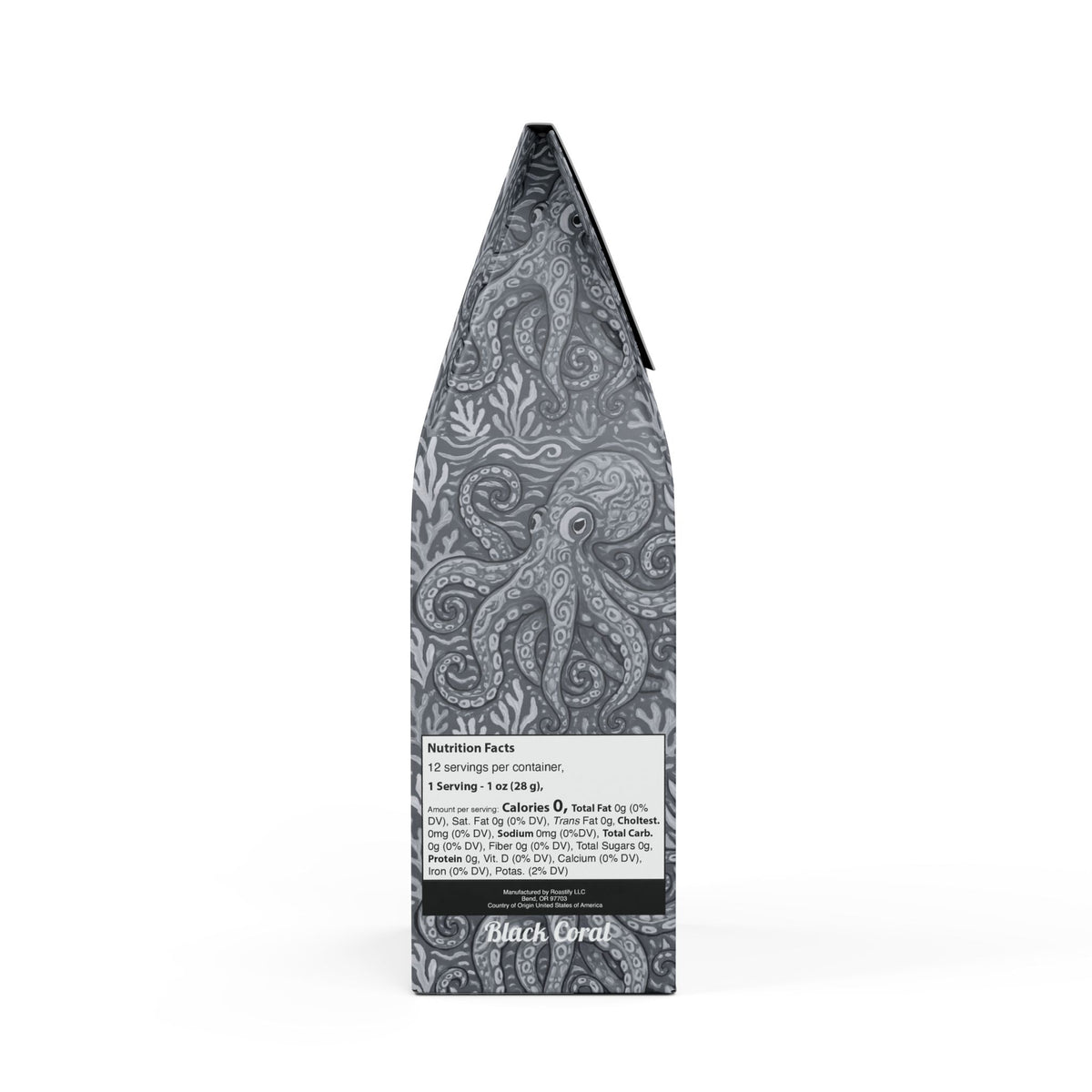 Copy of Black Coral Blend™ (Dark French Roast) Specialty Grade Craft Coffee / Octopus Kraken Joe, Noir/WH