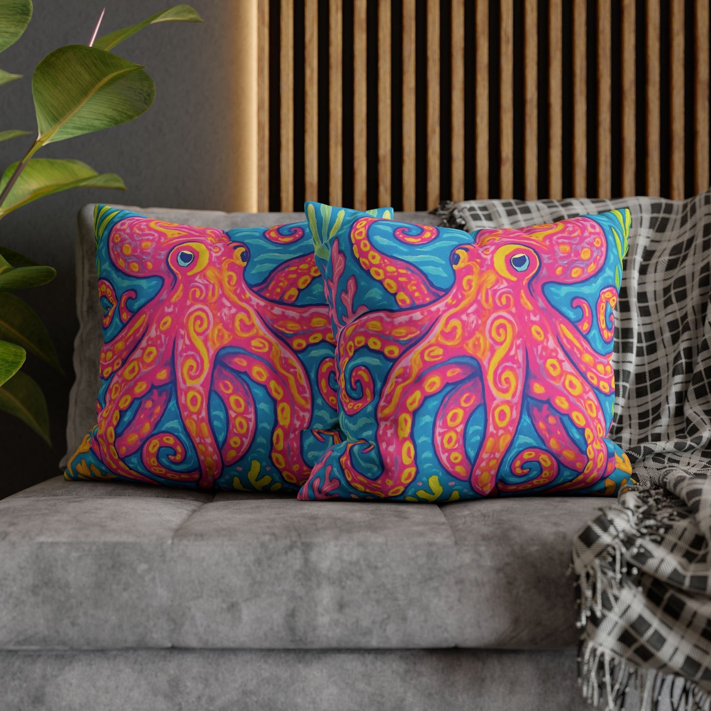 Faux Suede Square Pillowcase - Kraken Joe