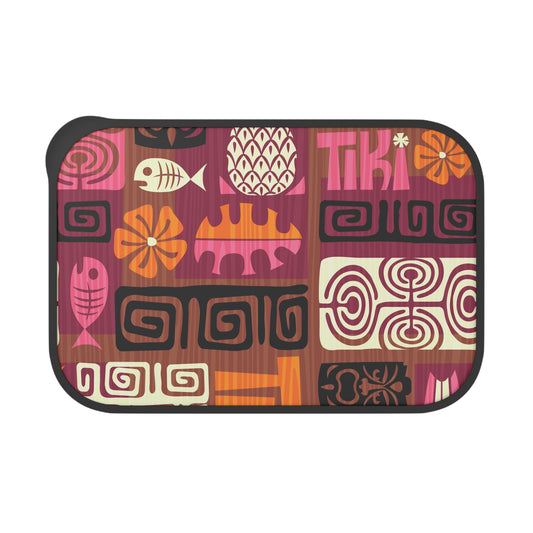 Bento Box with Utensils - Tiki Poster Pink/Orange