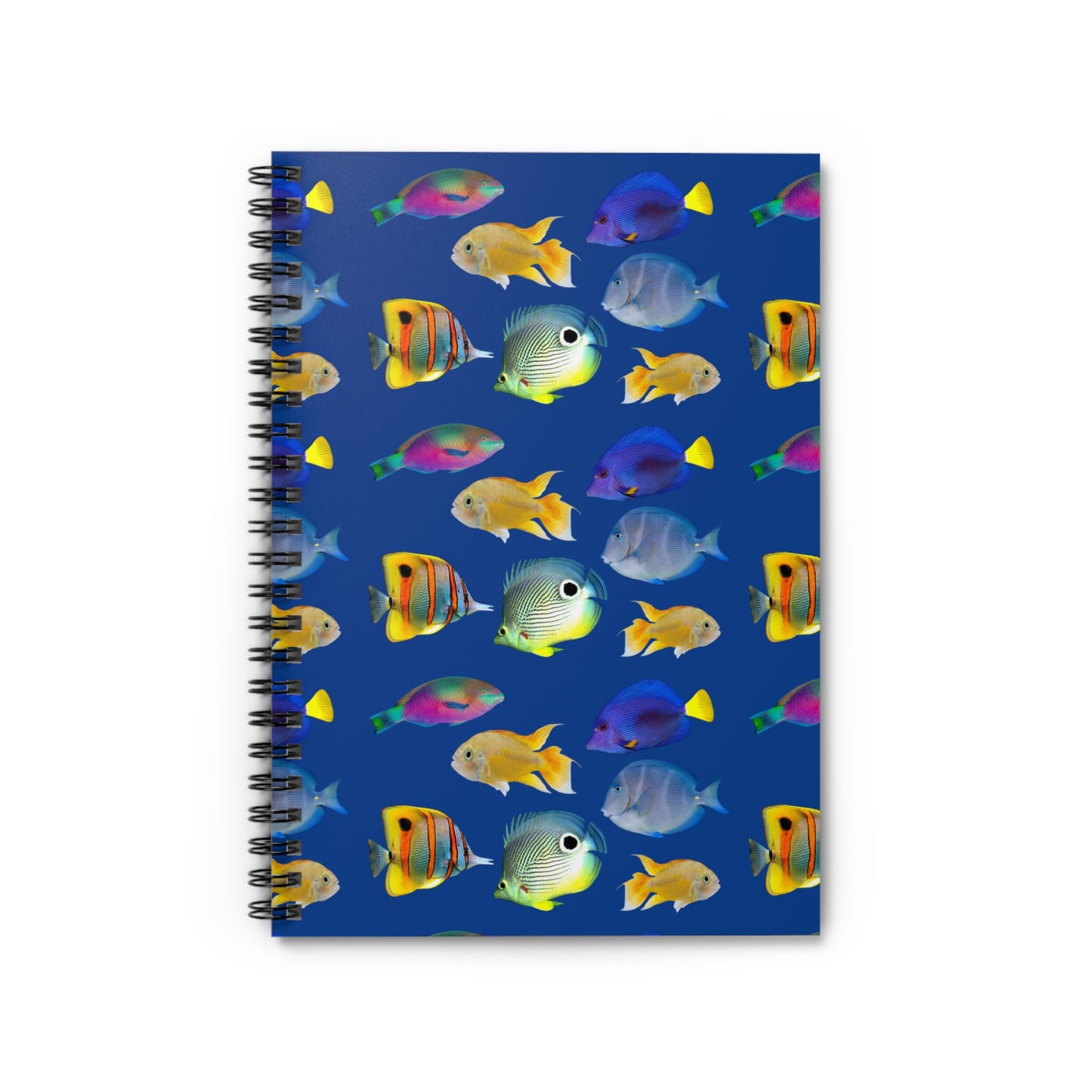 Spiral Notebook - Tropical Fish, Dark Blue