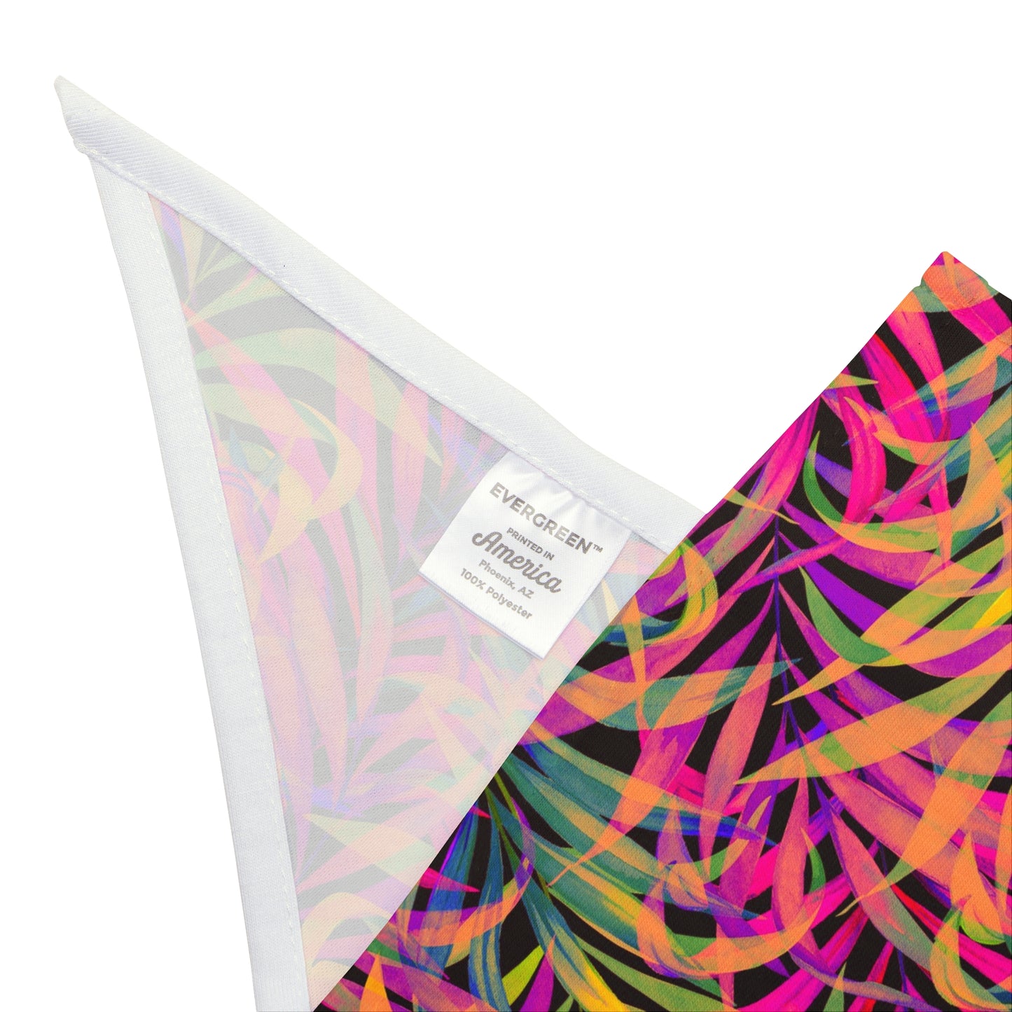 Rainbow Fronds Tropical Pet Bandana, 2 Sizes - Stylish accessory for dogs & cats