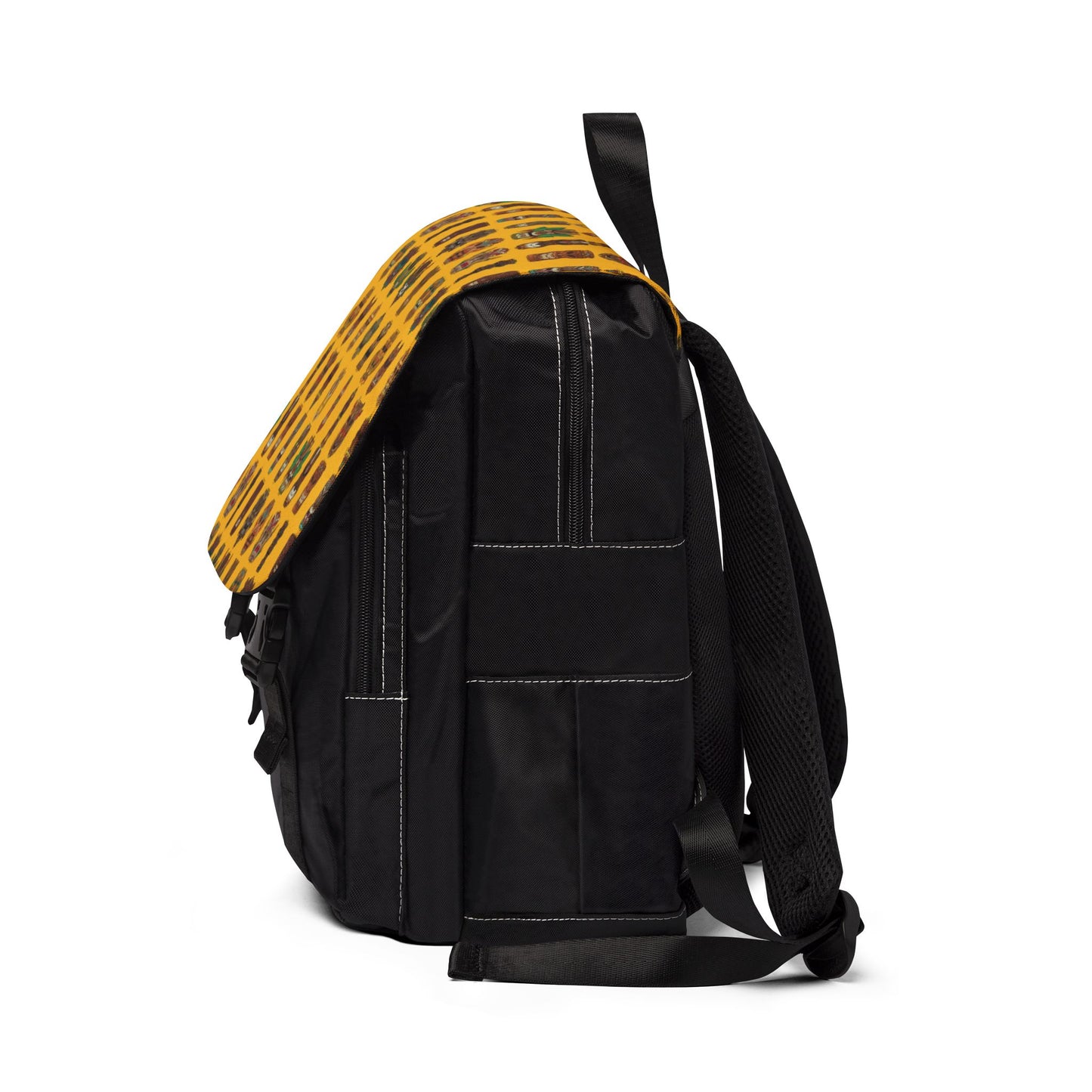 Tropical Casual Backpack - Perfect for Everyday Adventures / Tiny Tiki Dudes, Yellow