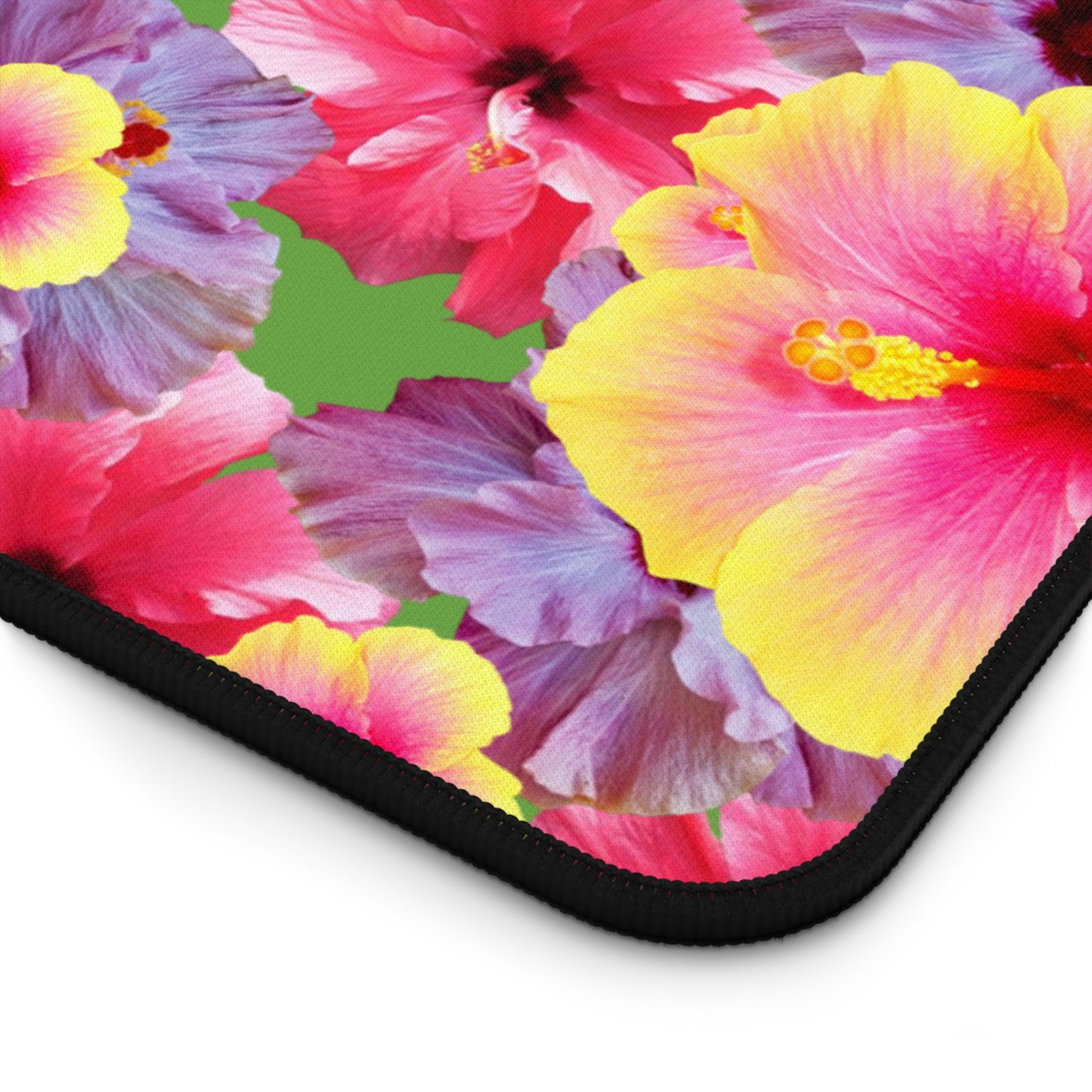 Tropical Mouse Pad/Desk Mat, 3 Sizes - Bright Botanical Design, Perfect for Home Office / Real Hibiscus Flowers