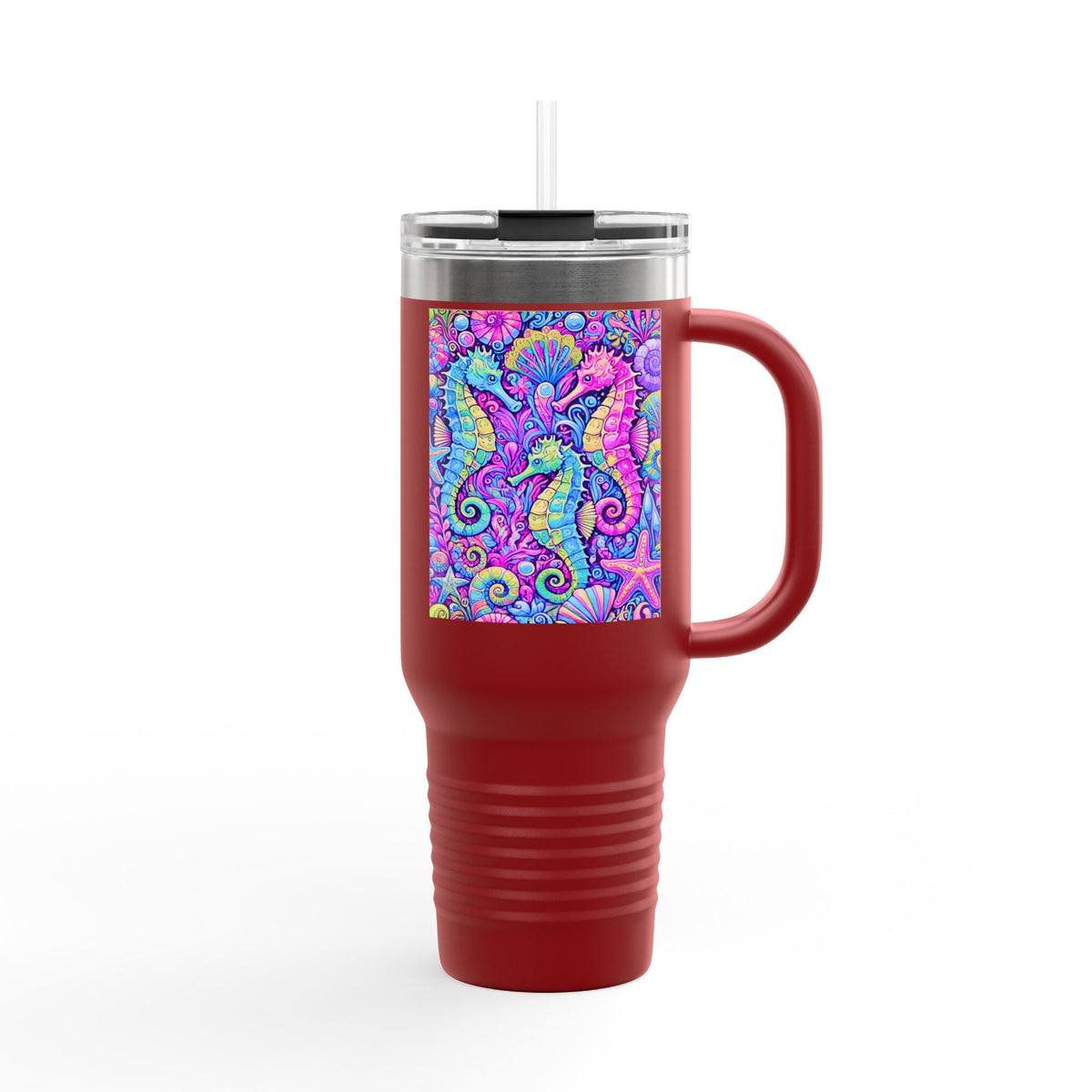 Seahorses/Fantasy Pop nsulated Travel Mug - 40oz - Perfect for Outdoor Adventures
