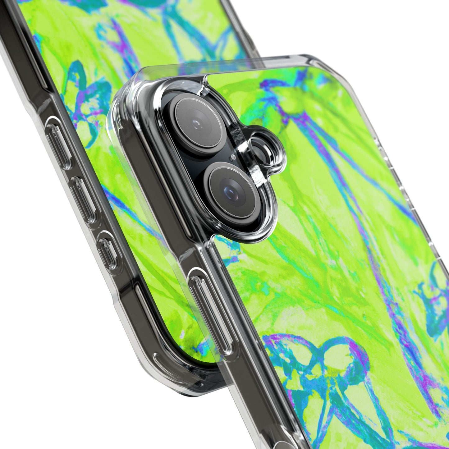 Tropical Doodles/Lime Magnetic Clear Phone Case, Many Models
