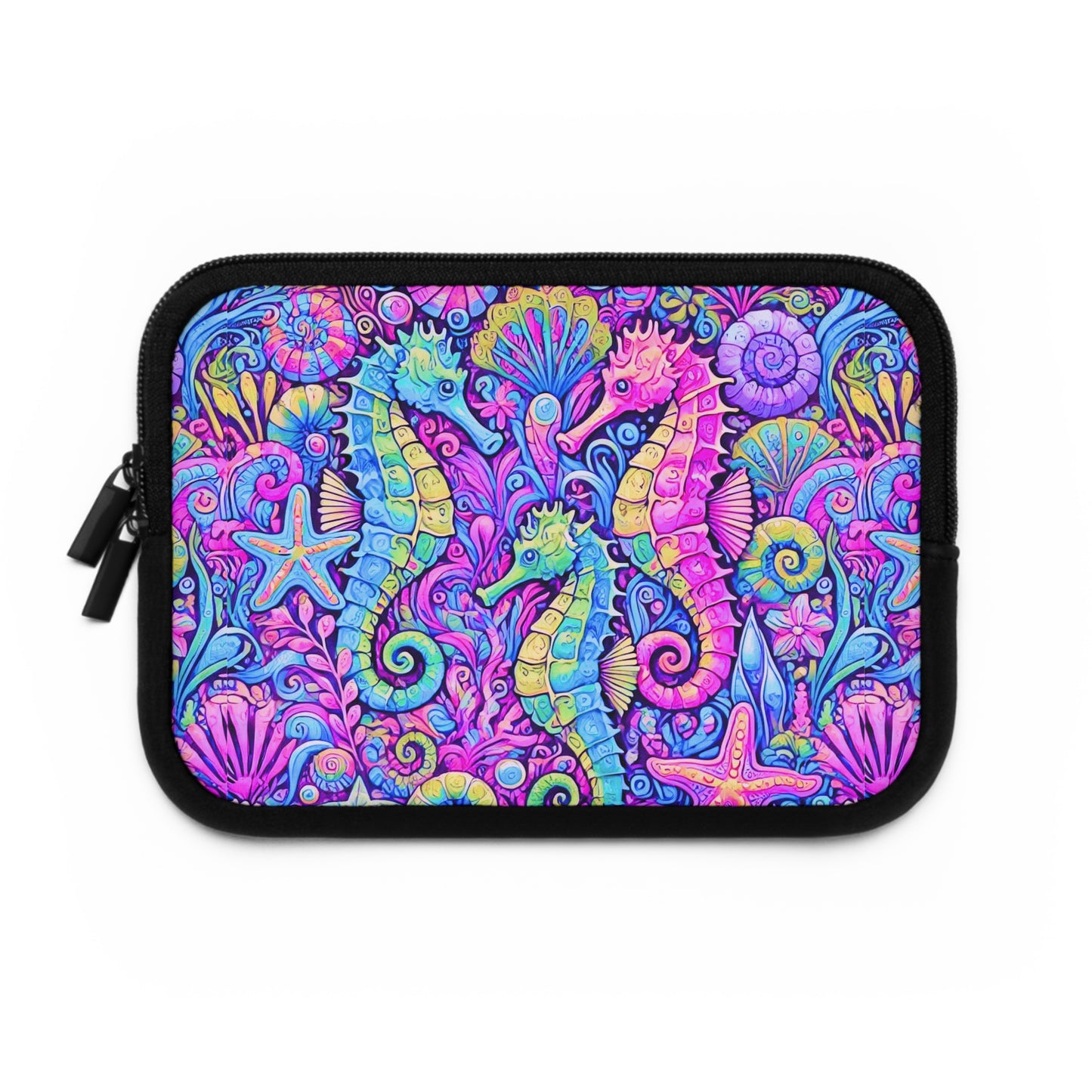 Tropical Laptop Sleeve, 5 Sizes - Perfect for Beach Lovers & Students / Seahorses, Fantasy POP
