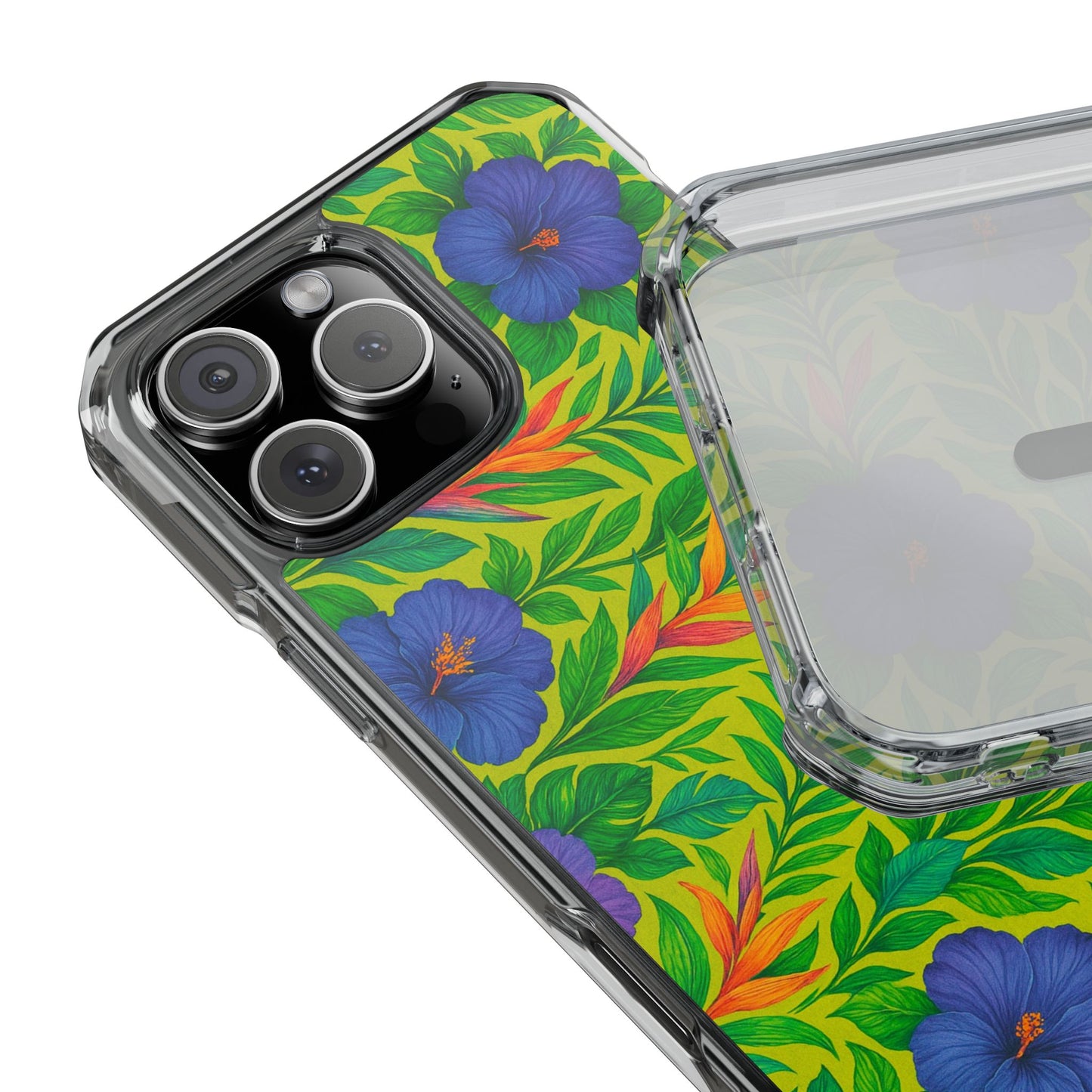 Midnight Flower Lime Magnetic Clear Phone Case, Many Models