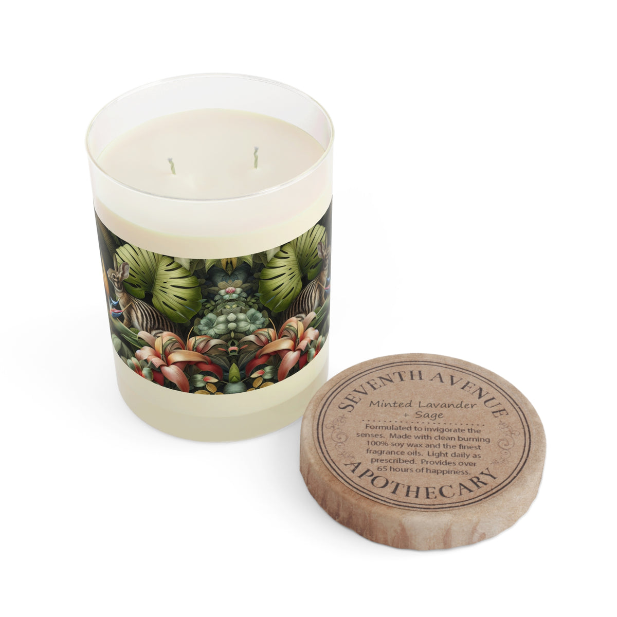 Rainforest Rabbit Outing Scented Candle - 11oz Full Glass, Tropical Decor