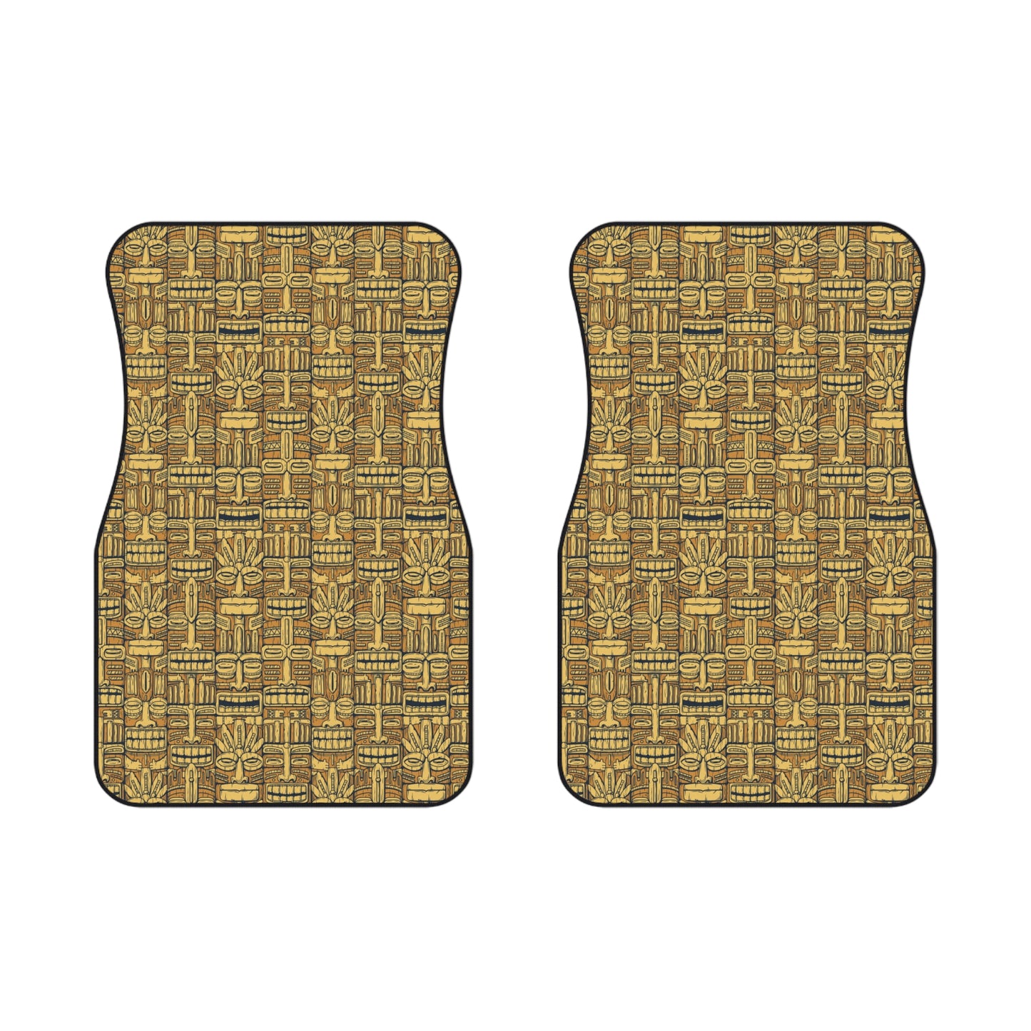 Tropical Old Tiki Totems Front Car Mats - SET of 2