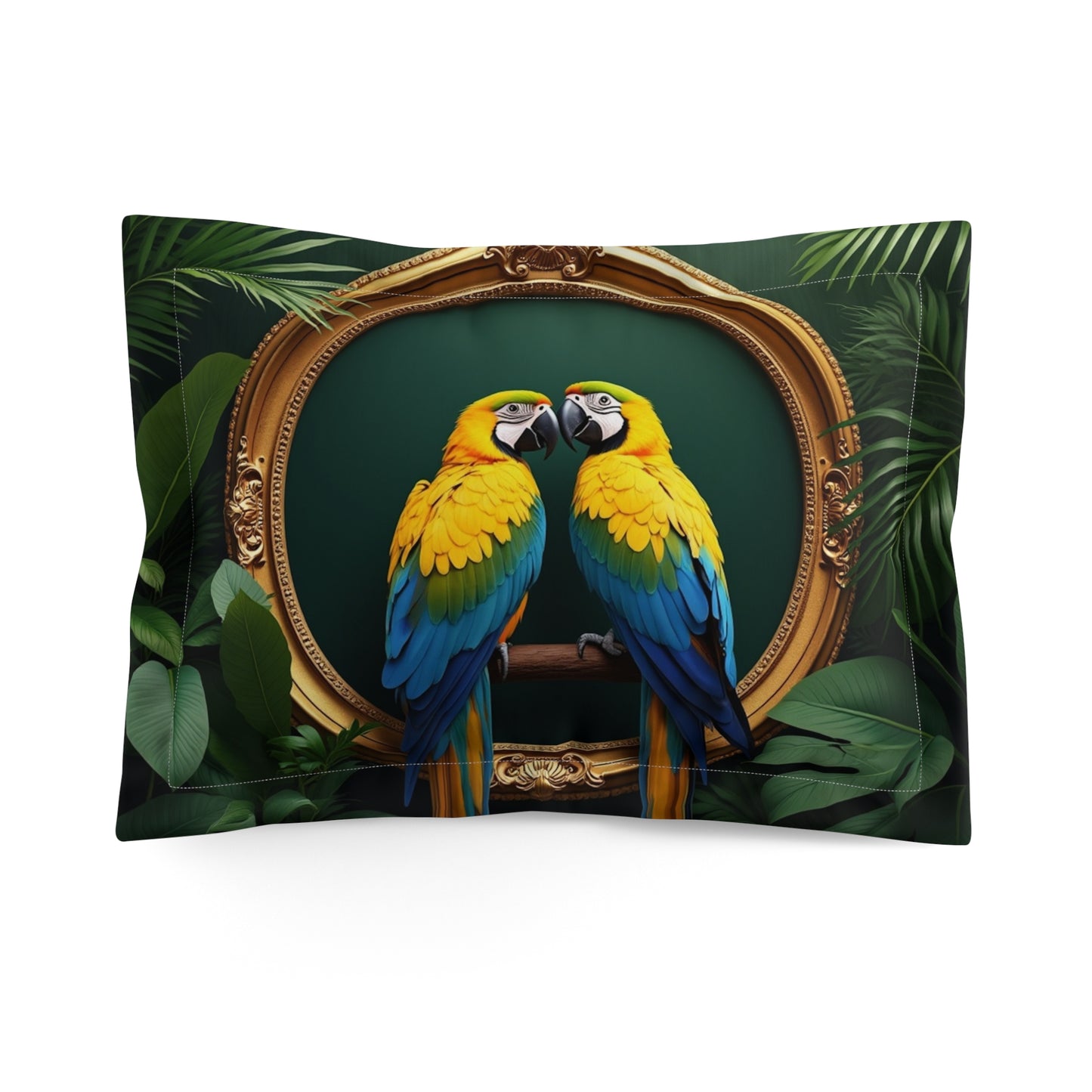 Microfiber Pillow Sham, 2 Sizes | Tropical Vibes for Relaxation / Pet Parrots